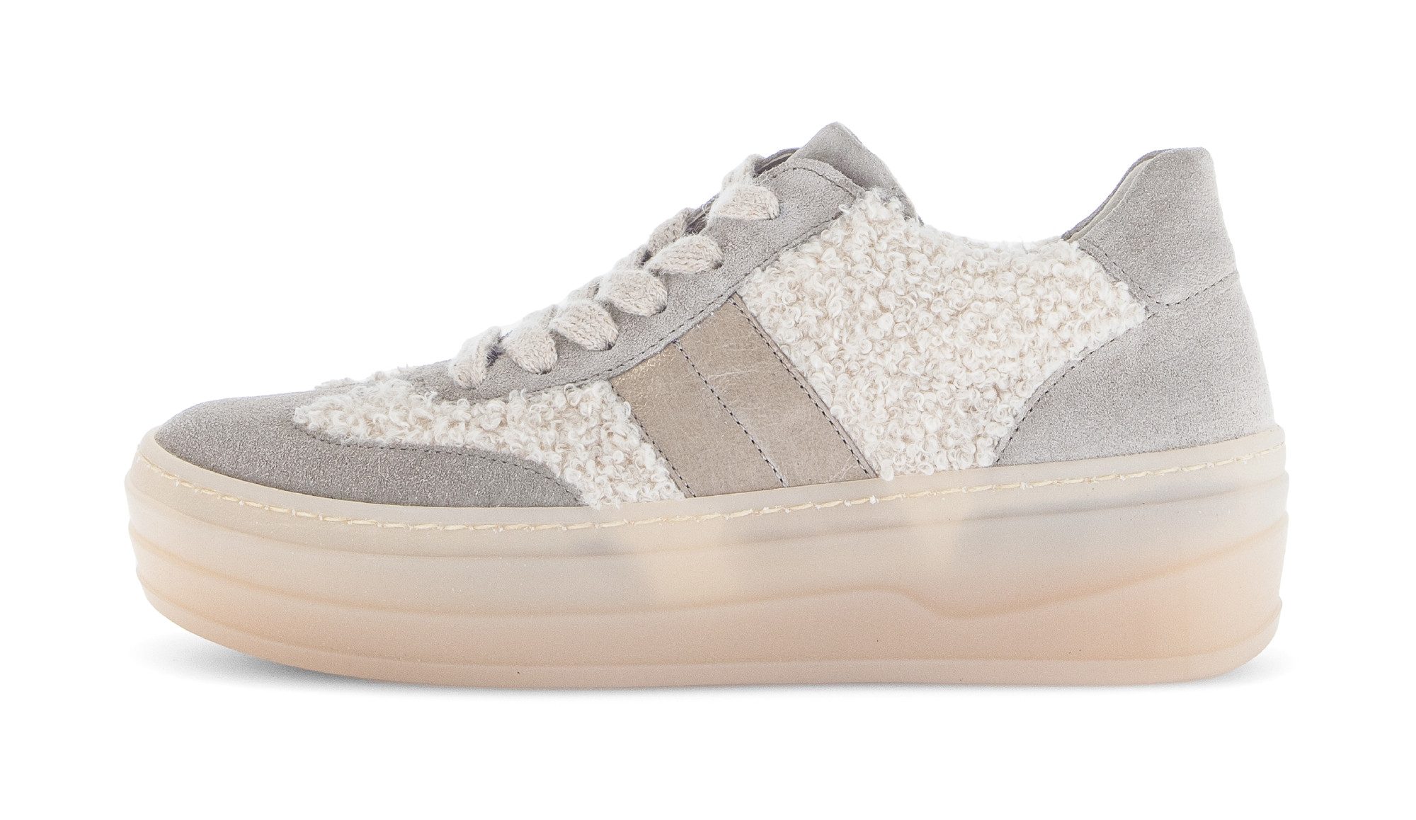Gabor Plateausneaker Freizeitschuh, Halbschuh, Schnürschuh in Teddy-Optik günstig online kaufen
