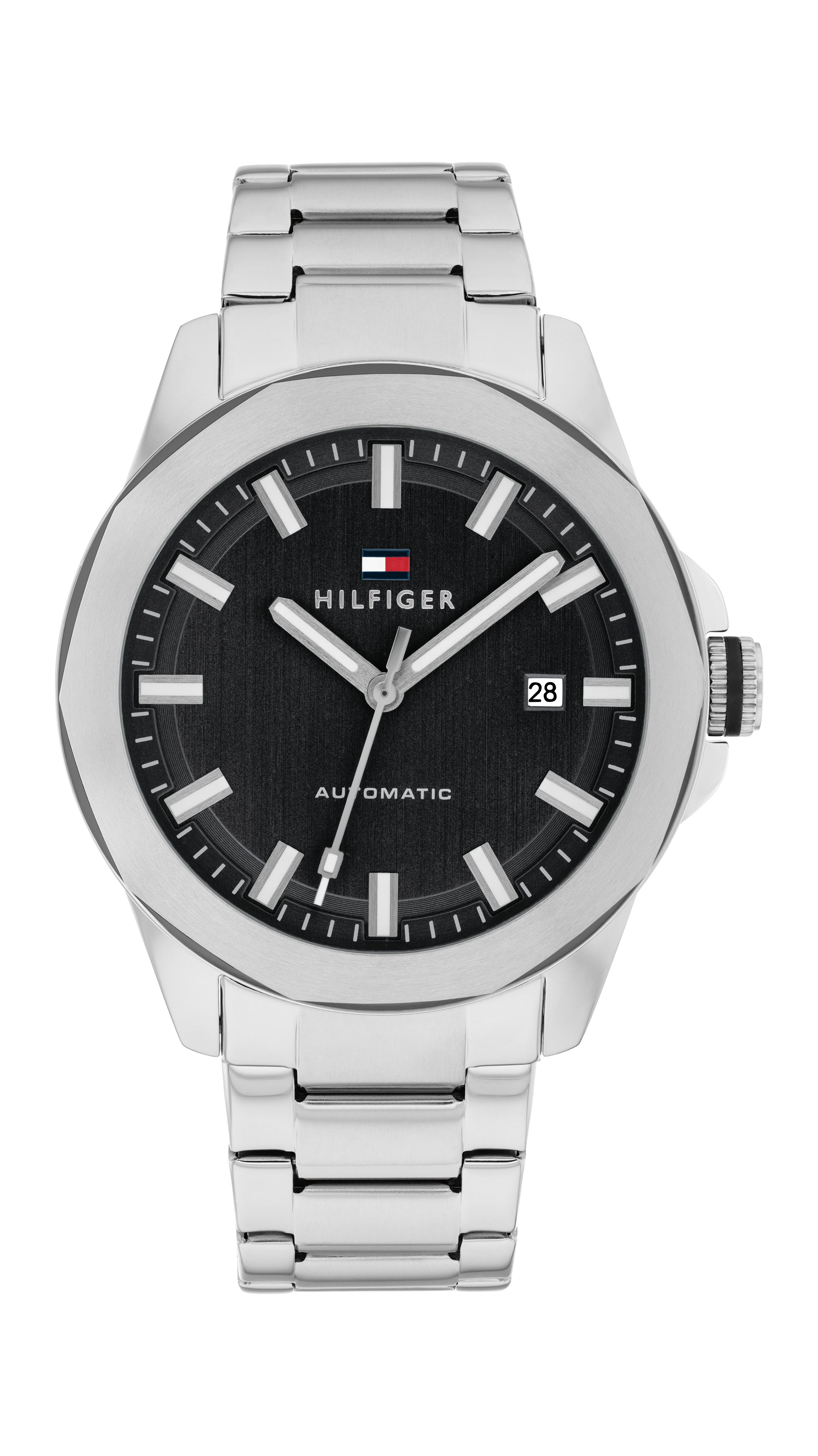 Tommy Hilfiger Automatikuhr LARS 1710692, Armbanduhr, Herrenuhr, Mechanische Uhr, Edelstahlarmband, analog, Tag