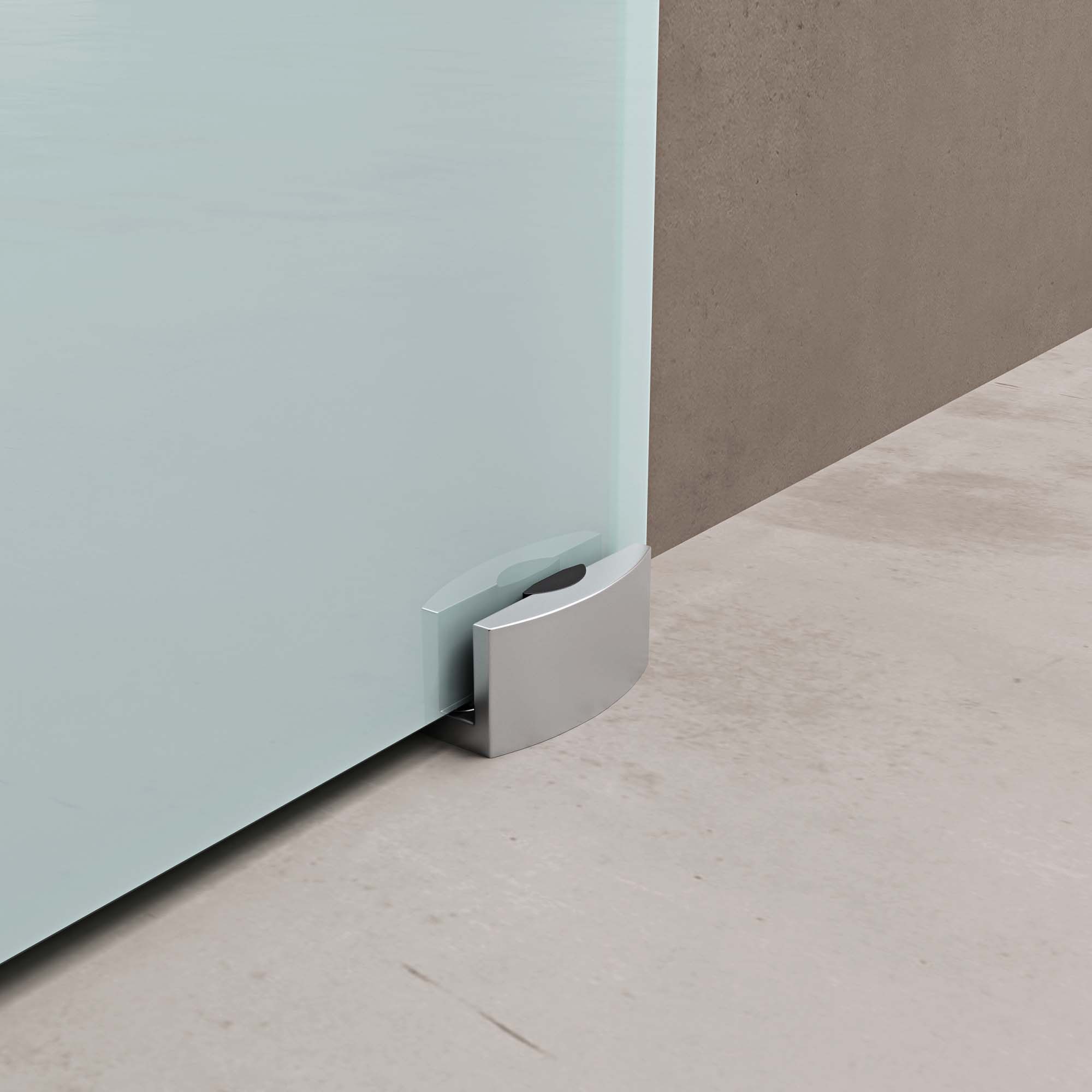 doporro Glasschiebetür Komplettset Soft-Close ESG Design 5 Milchglas-Streifen Amalfi
