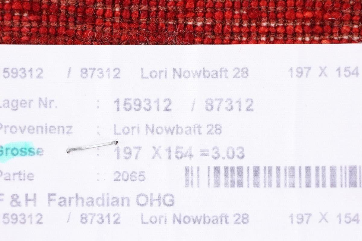 Orientteppich Gabbeh Handgeknüpfter Nowbaft 12 Trading, Loribaft Höhe: Perser mm Nain 153x198 rechteckig, Moderner,