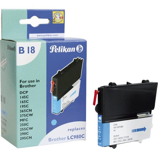 Pelikan »4107565 cyan, kompatibel zu Brother LC980c« Tintenpatrone
