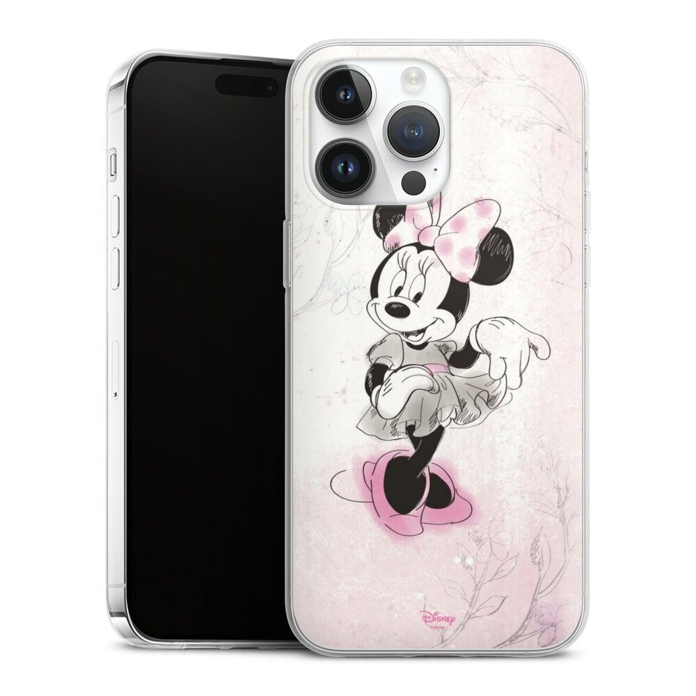 DeinDesign Handyhülle Minnie Mouse Disney Vintage Minnie Watercolor, Apple iPhone 14 Pro Max Slim Case Silikon Hülle Ultra Dünn Schutzhülle