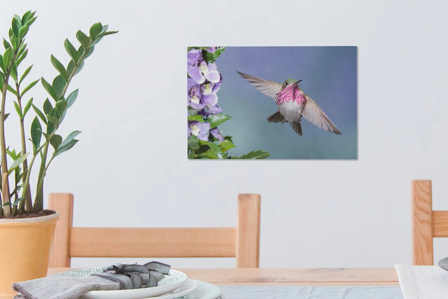 Wanddeko, - Blumen (1 30x20 Leinwandbild cm St), Wandbild Himmel, OneMillionCanvasses® Aufhängefertig, Kolibri - Leinwandbilder,