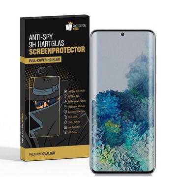 Protectorking Schutzfolie 1x 9H Panzerglas für Samsung Galaxy S20 Ultra FULL CURVED PRIVACY, (1-Stück), Displayschutz, Schutzglas ANTI-SPY PRIVACY BLICKSCHUTZ 9H Härte
