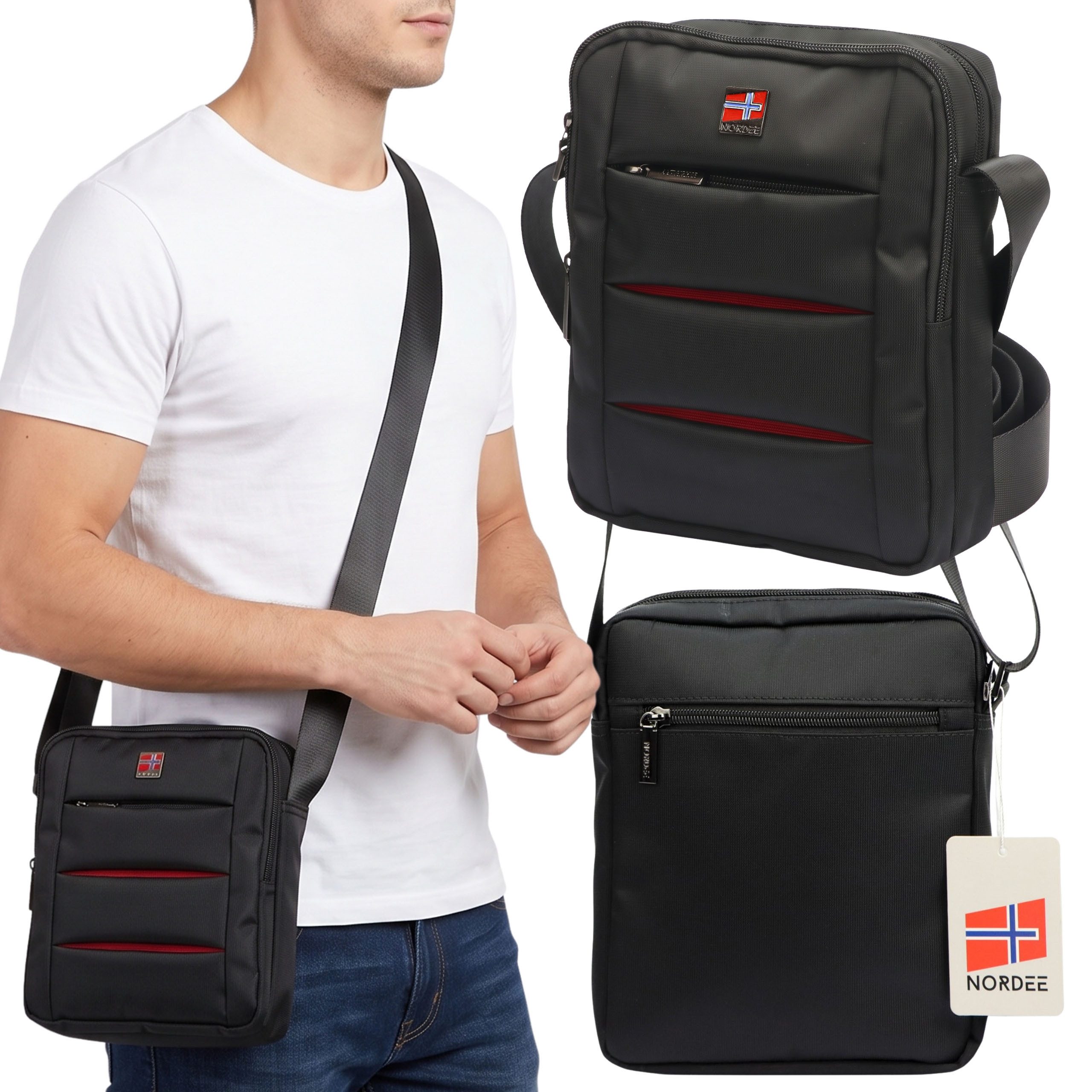 Sarcia.eu Umhängetasche NORDEE Herren-Umhängetasche, Bauchtasche mit VERSTELLBAREM RIEMEN