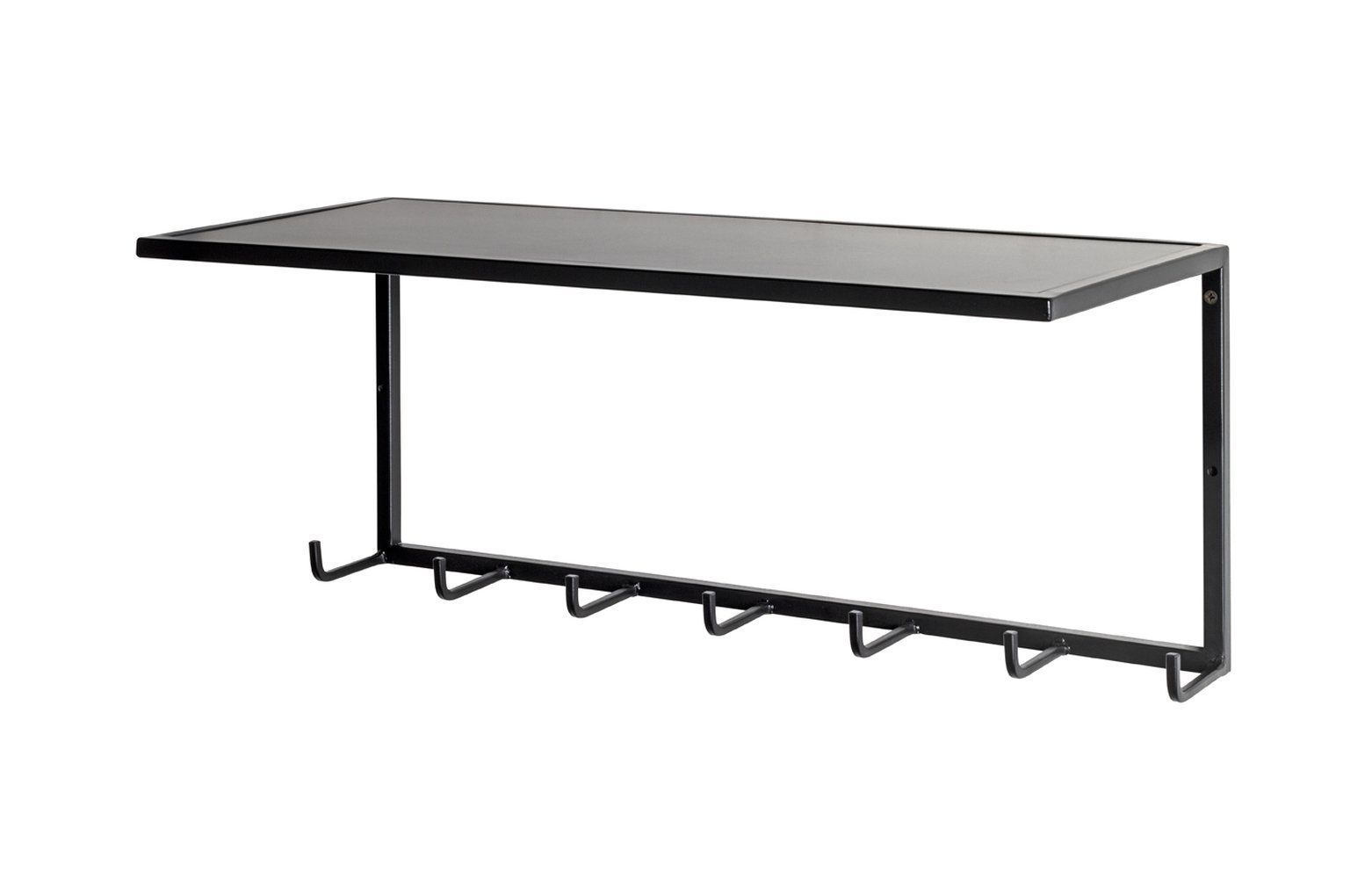 HAKU Wandgarderobe in schwarz, Metall - 60x25x25cm (BxHxT)