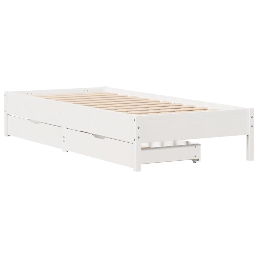 vidaXL Bett Massivholzbett ohne Matratze Weiß günstig online kaufen