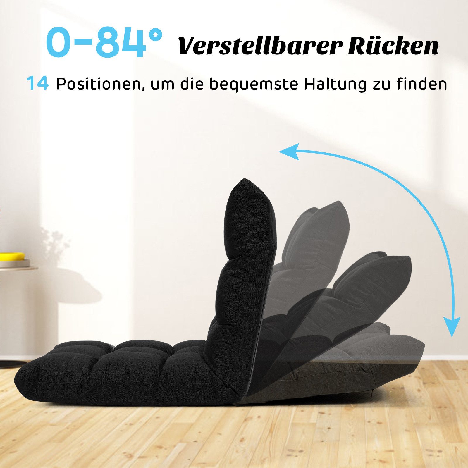 COSTWAY Sessel, Bodensessel,mit 14-Fach Verstellbarer Lehne günstig online kaufen