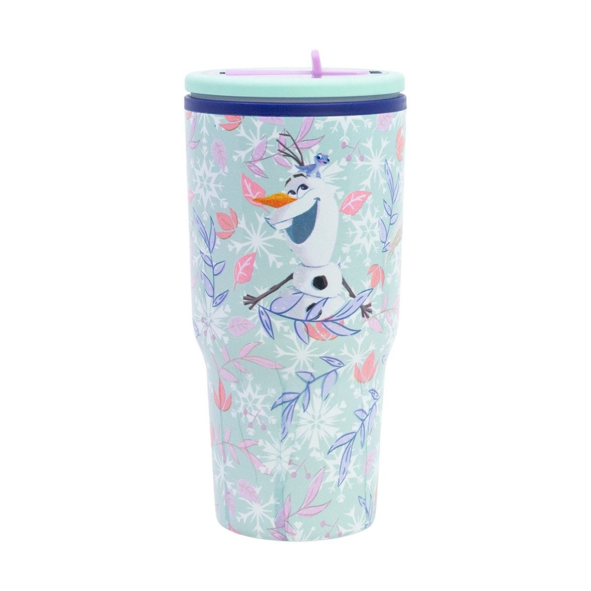 Disney Frozen Thermobecher - 640 ml Edelstahl doppelwandiger Trinkbecher mit Trinkhalm, 1-tlg., Edelstahl