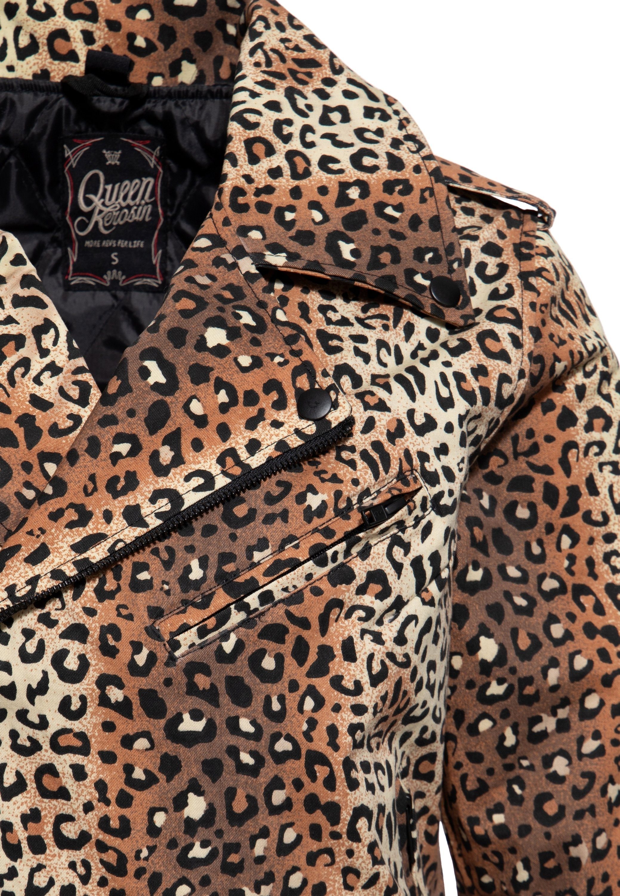 Leo-Allover-Print Collegejacke QueenKerosin Motor Service Queen