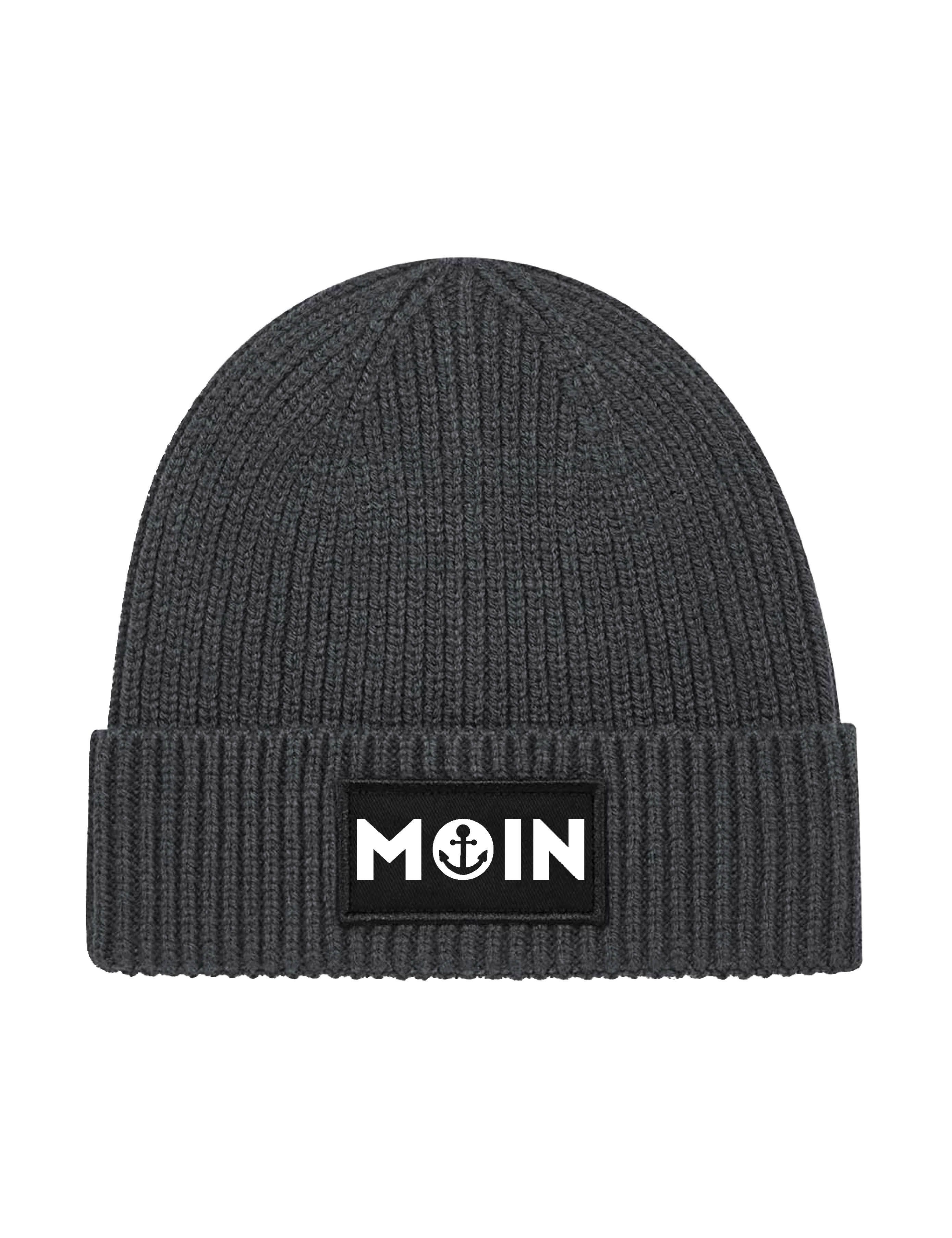 Youth Designz Beanie Unisex Strick Beanie Mütze mit Moin Anker Aufdruck Geschenk Statement mit lustigen Print für Damen und Herren