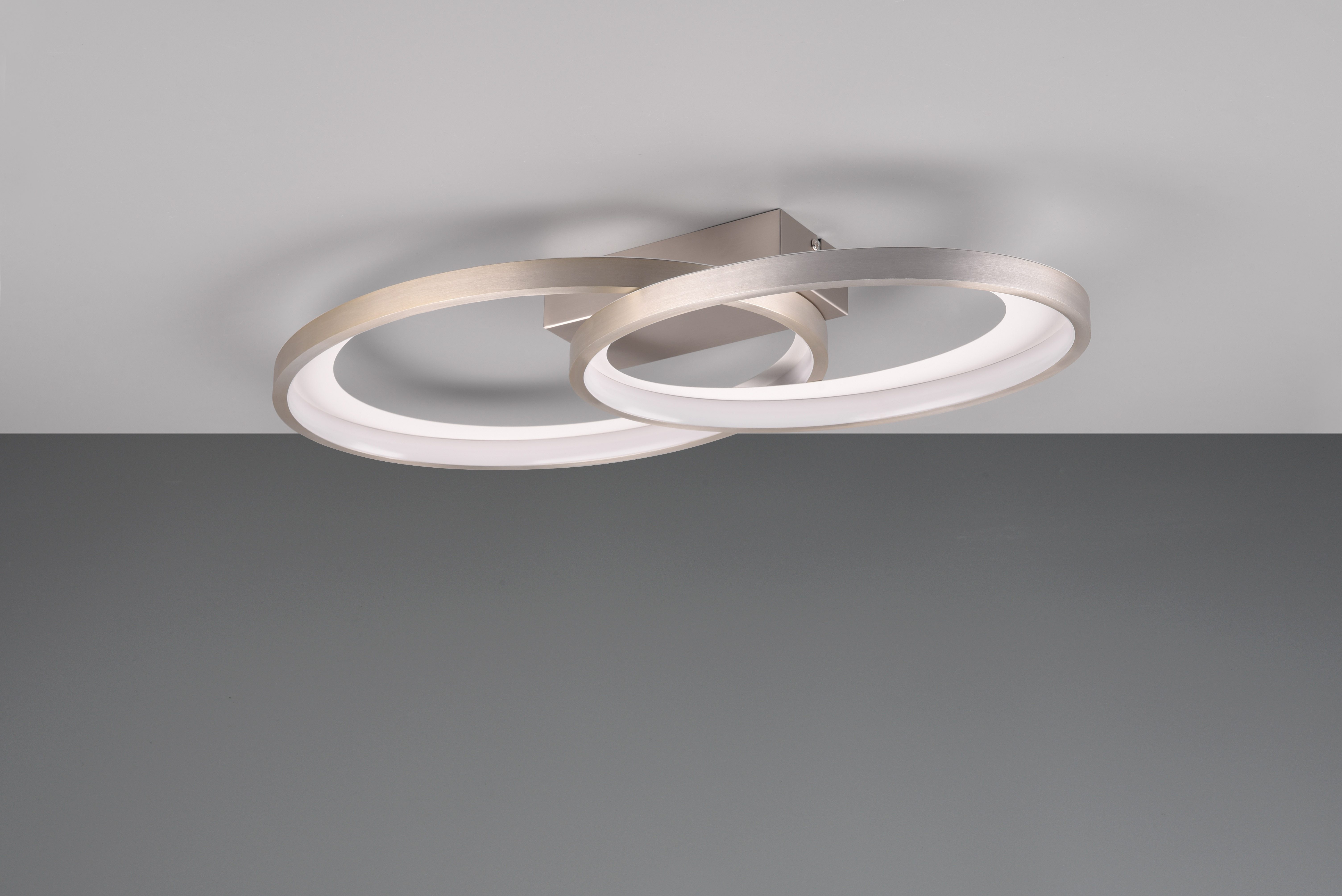 Reality Leuchten LED Deckenleuchte MALAGA, LED Deckenlampe warmweiß 25W 2900 Lumen auch Wandmontage mögl., LED fest integriert, Warmweiß, indirektes Licht, 57x30cm, Wand- Deckenleuchte Schlafzimmer Wohnzimmer