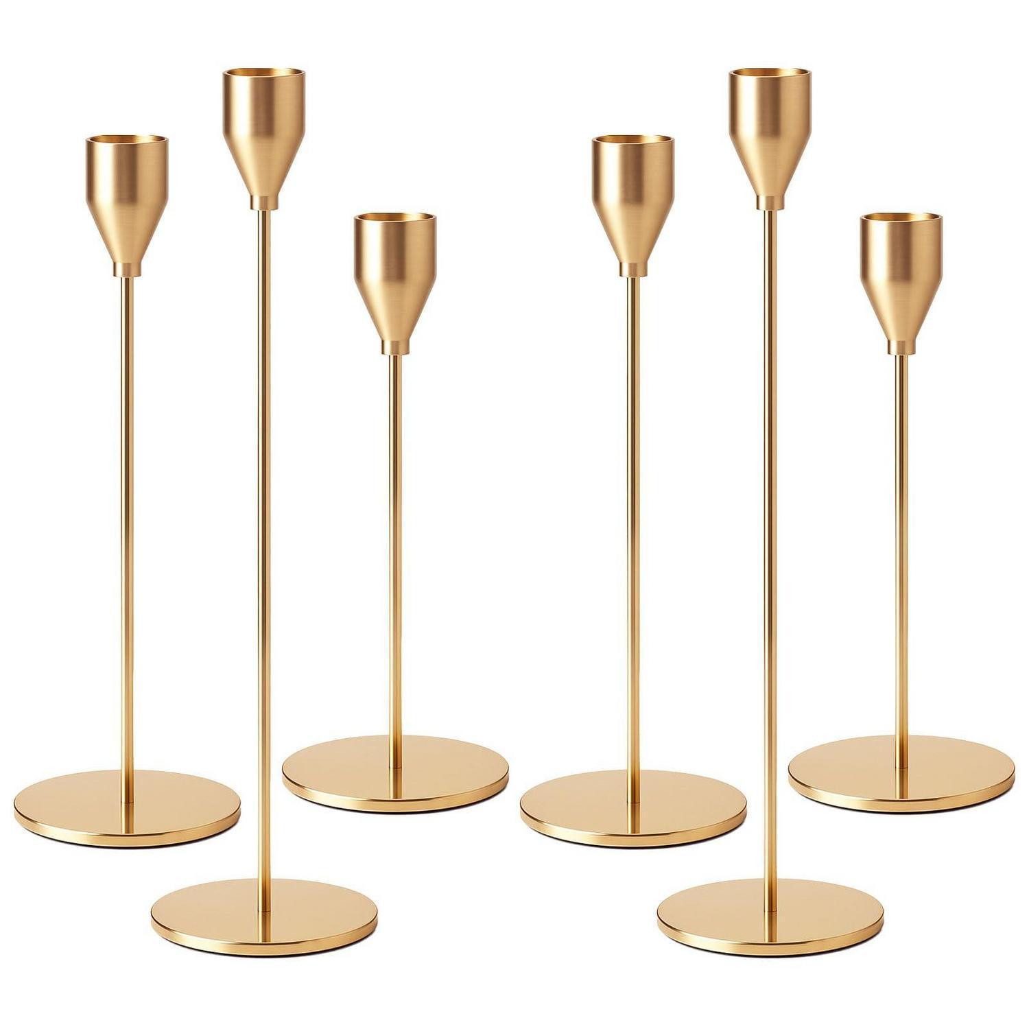 LuxusKollektion Kerzenständer Kerzenständer Set 6-tlg. Gold Metall 33/29/23cm (6 St)