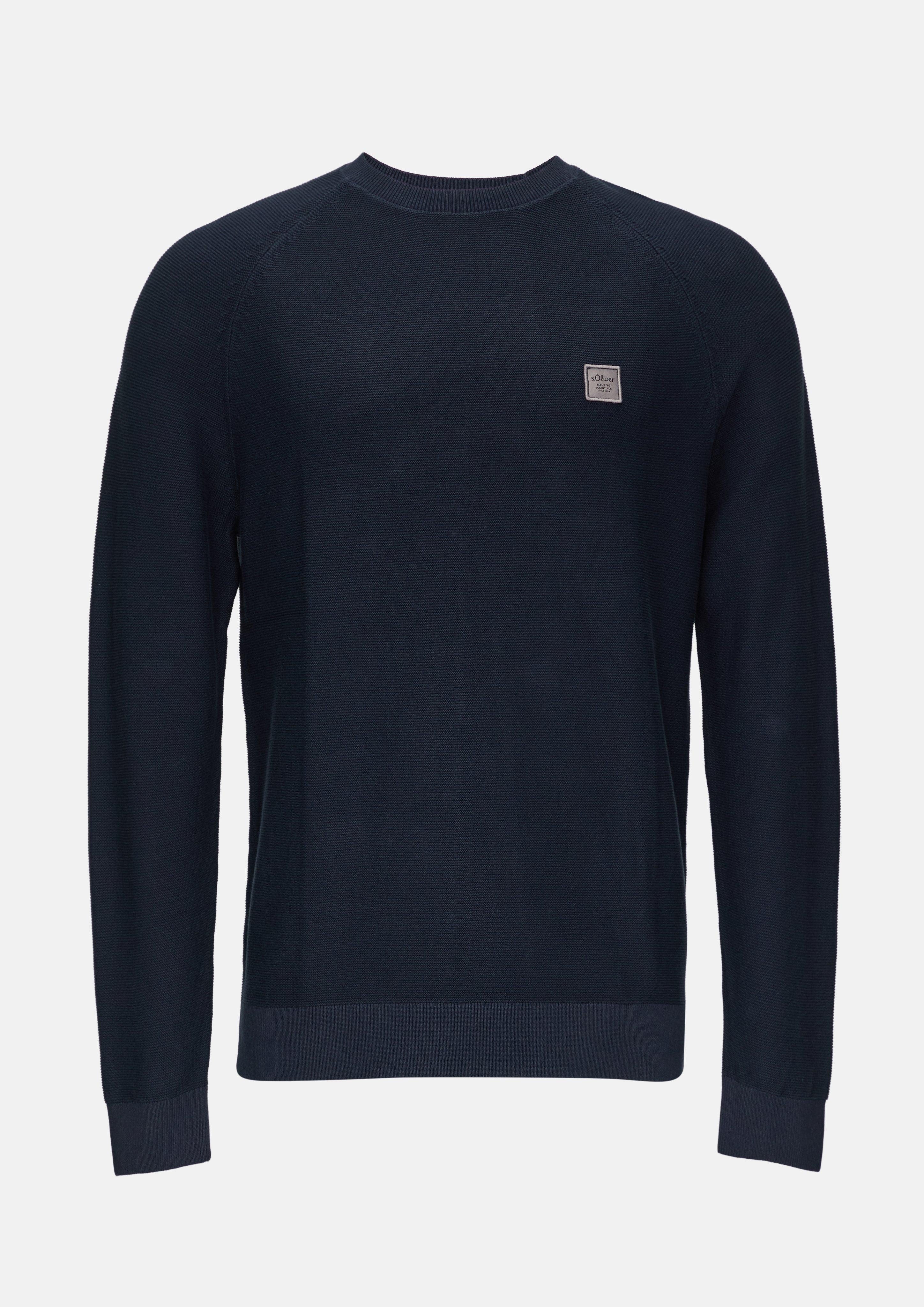 Strickpullover Strickpullover mit Struktur und Label-Patch