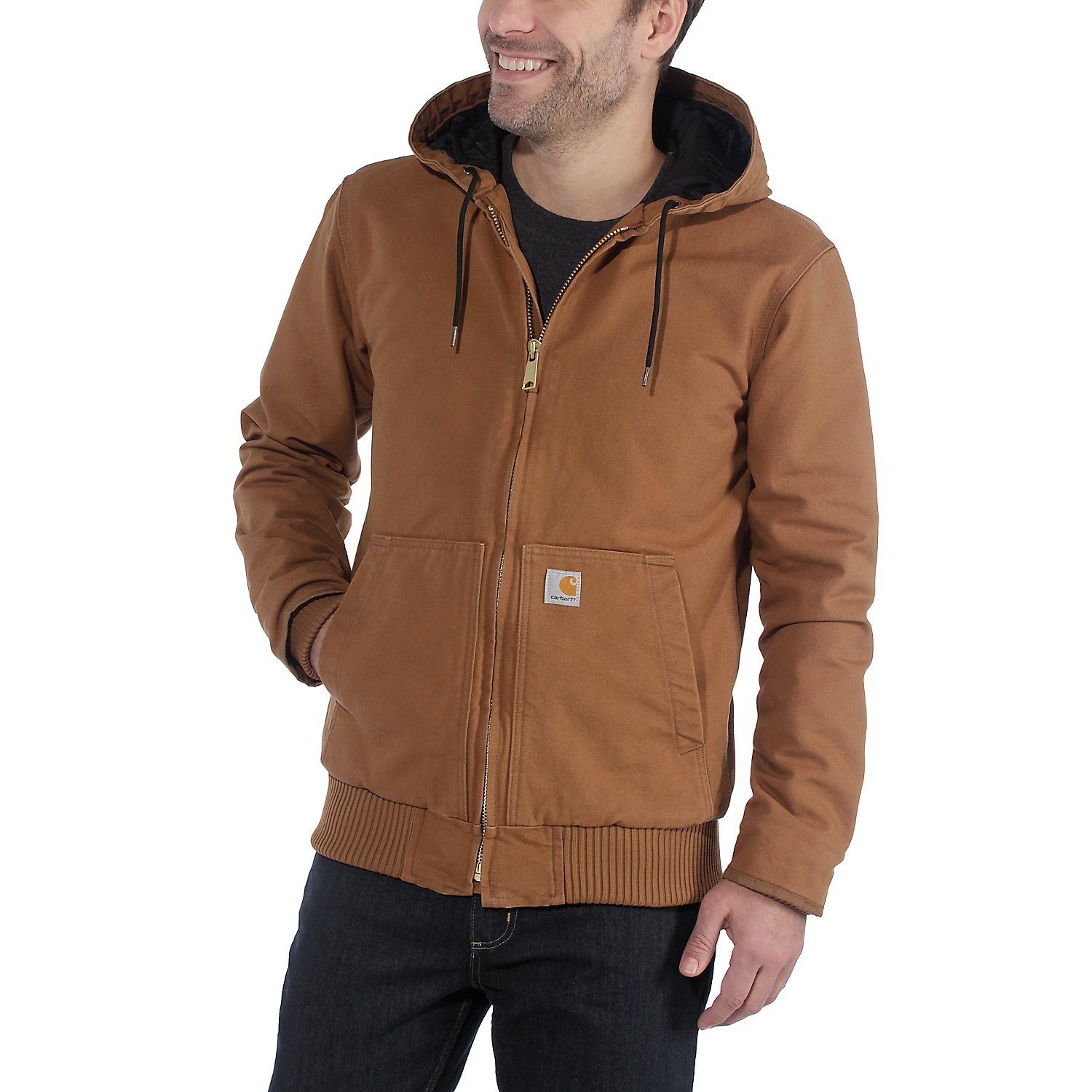 Carhartt Winterjacke Washed Duck Active Insulated Braun