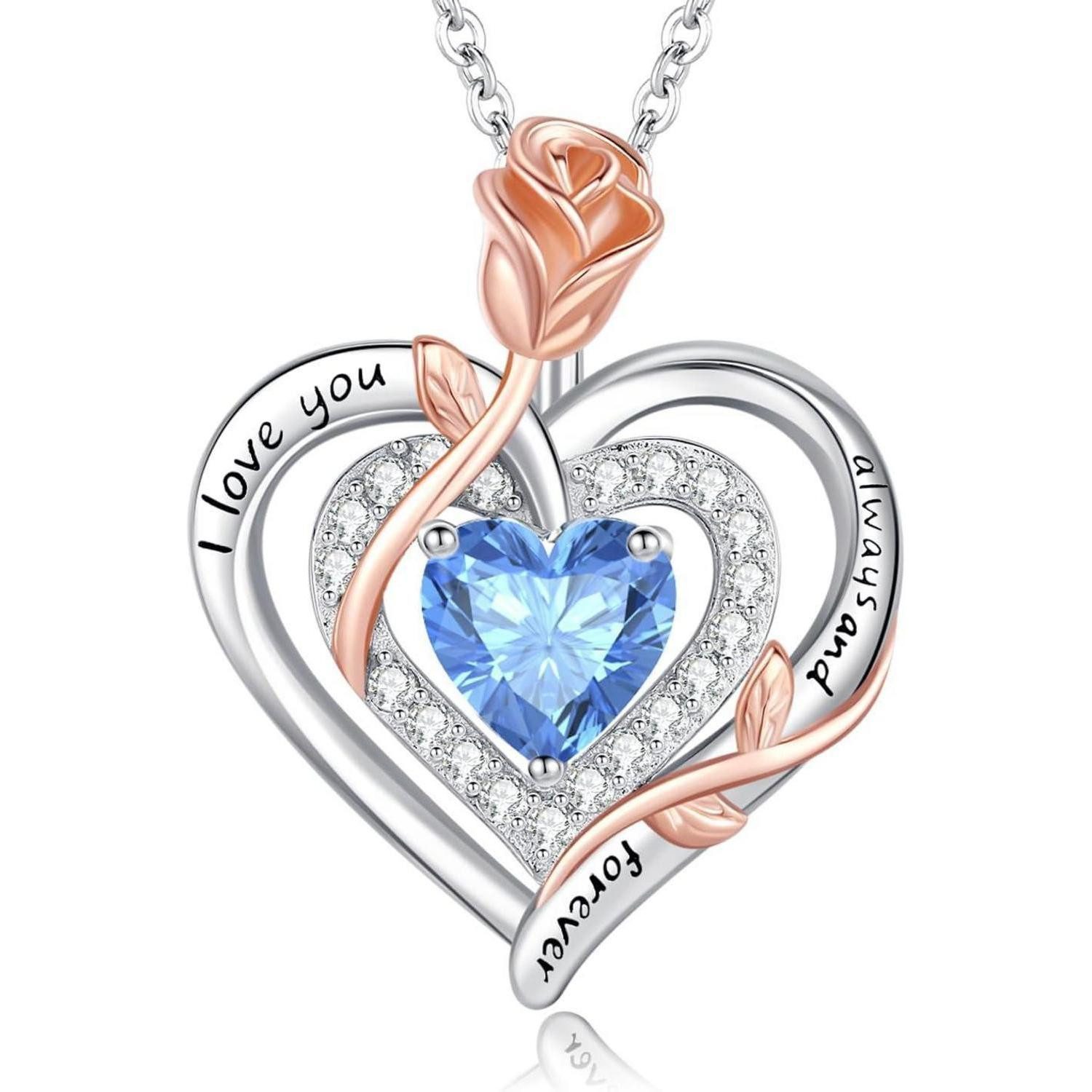 LuxusKollektion Herzkette Halskette Damen Silber925 Doppelherz Silber Gravur 12 Dezember