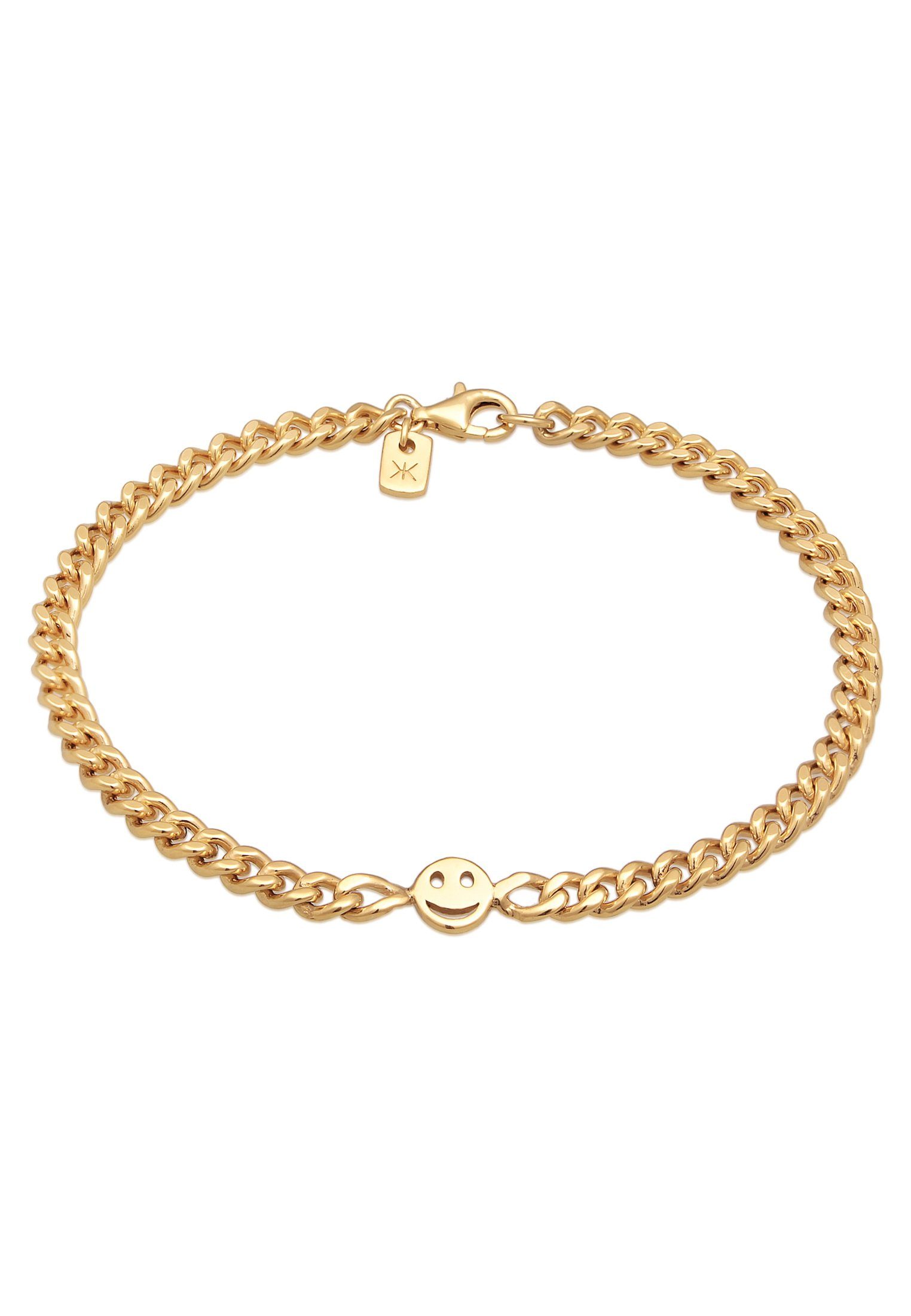 Kuzzoi Face Gold Smiling 925 Silberarmband mit Silber