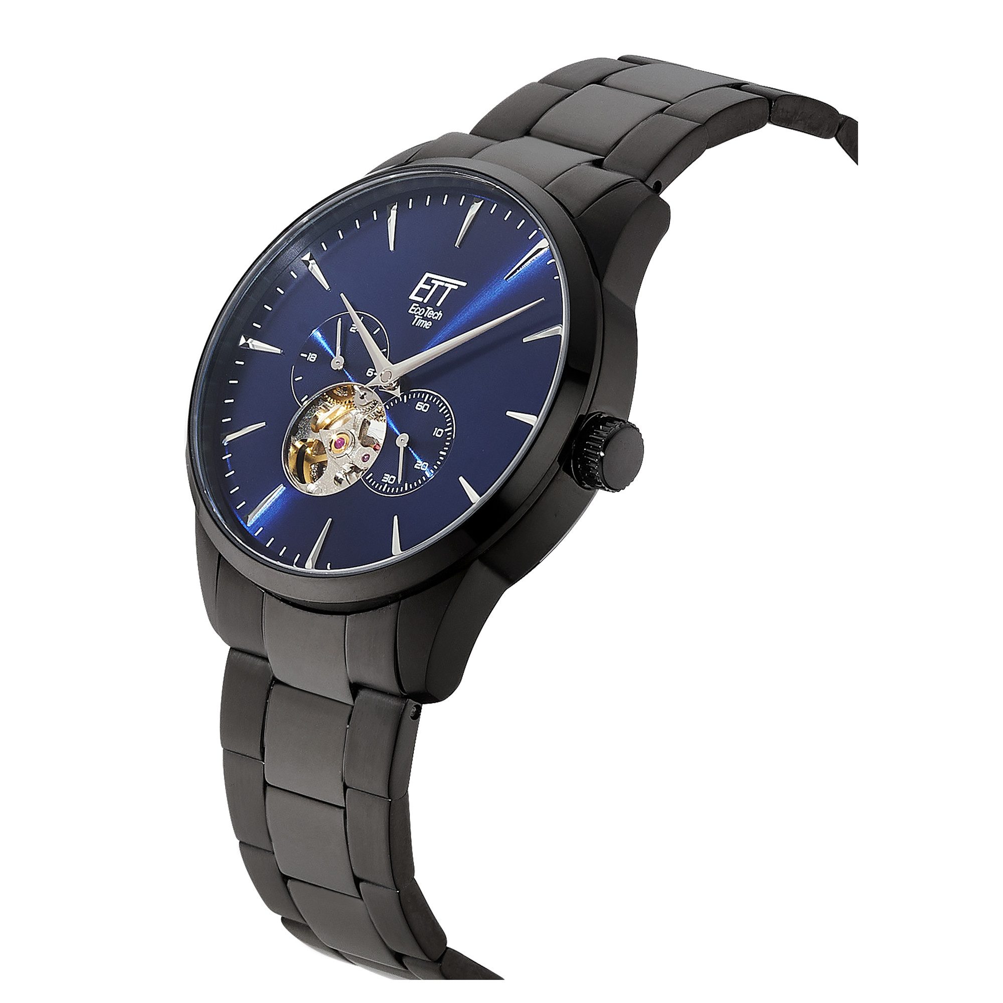 ETT Automatikuhr Motion Drive EGS-40405-31M, Armbanduhr, Herrenuhr, Mechanische Uhr, Edelstahlarmband, analog