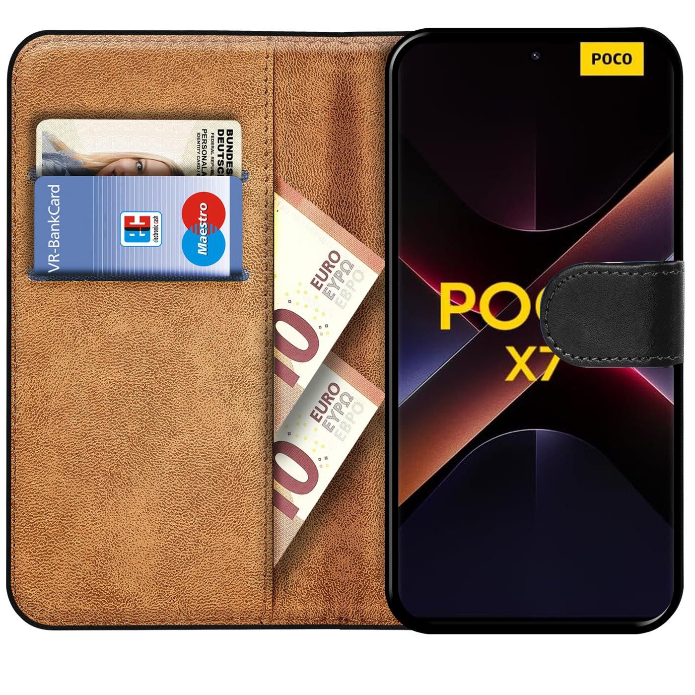 CoolGadget Handyhülle Book Case Handy Tasche für Xiaomi Poco X7 6,67 Zoll, Hülle Klapphülle Flip Cover für Poco X7 Schutzhülle stoßfest