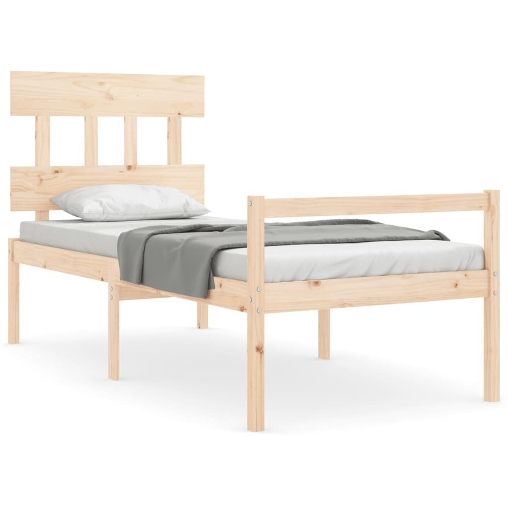 vidaXL Bett Seniorenbett mit Kopfteil Massivholz