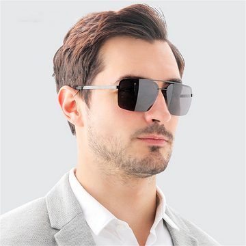RefinedFlare Sonnenbrille Modische, polarisierte Sonnenbrille mit halbem Rand für Herren (1-St)