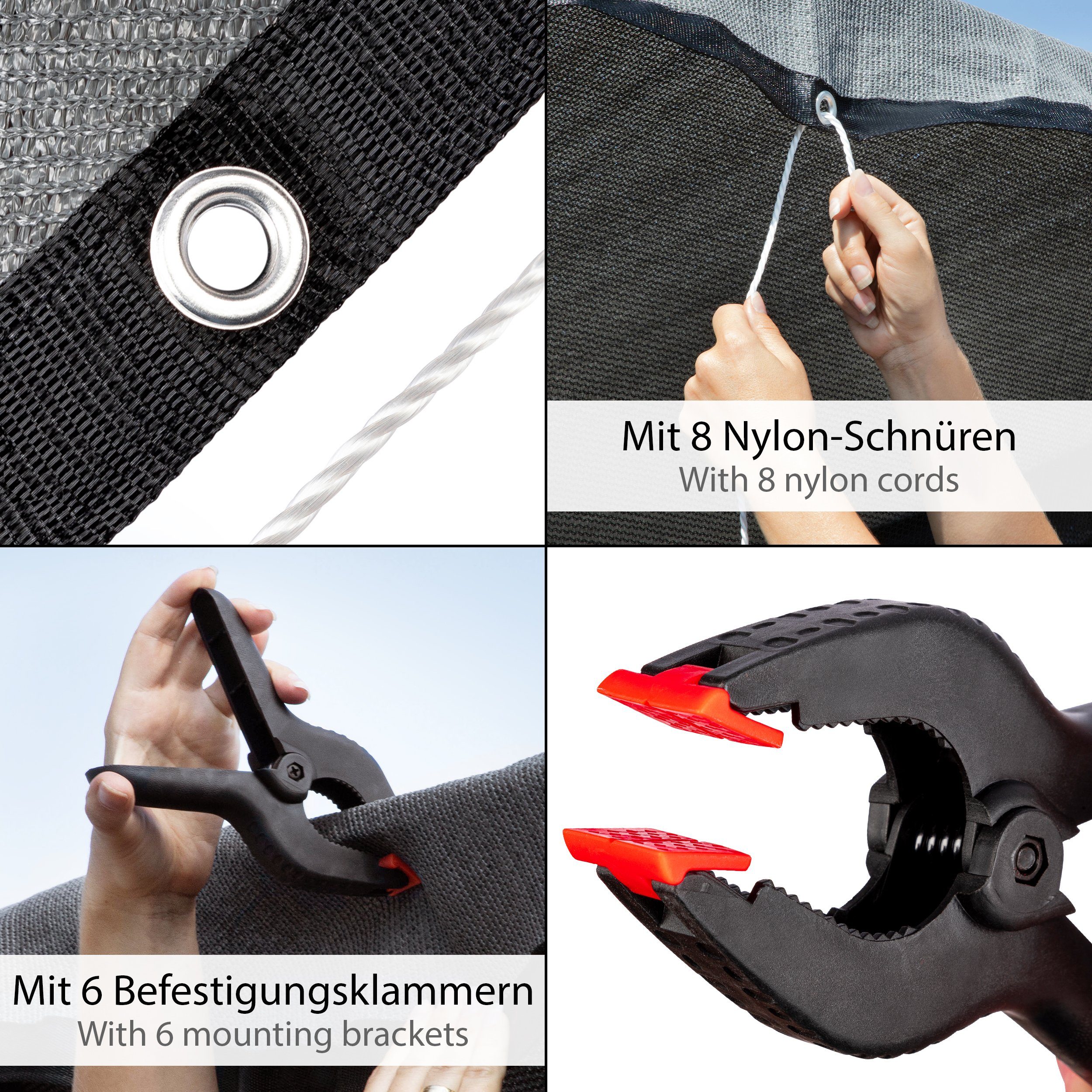 ONVAYA Sonnensegel für Trampolin, Neues Modell, Reißfest und luftdurchlässig – Bild 4 von 5