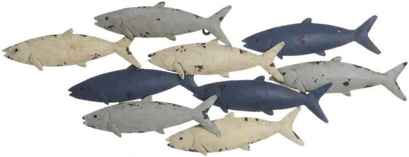 Wanddekoobjekt Fischschwarm Wandbild Maritim Dekoration Eisen