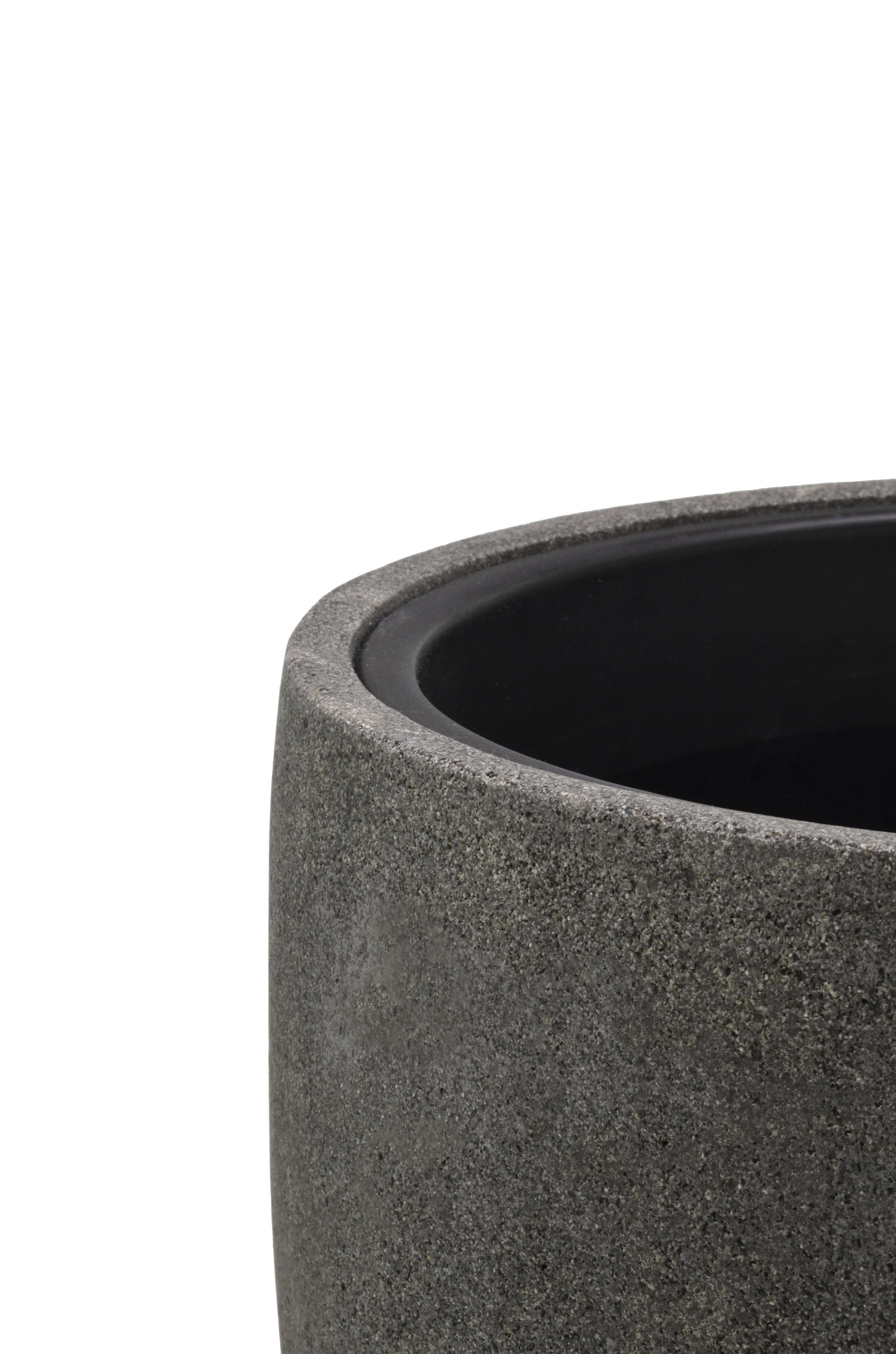Flingora Pflanzkübel Dao, mit Einsatz - Fiberglas - Indoor & Outdoor - Steingrau - Ø 49 cm