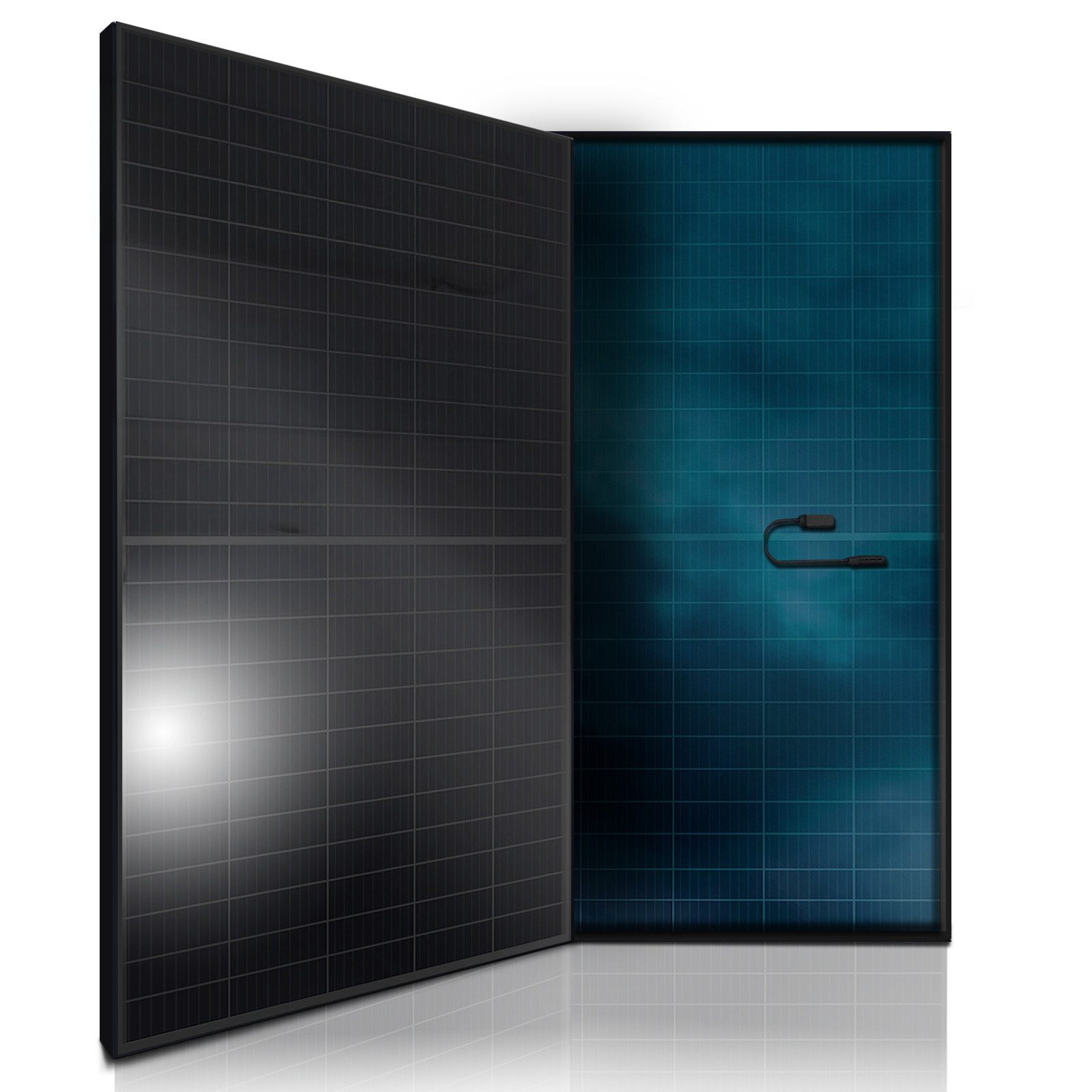 SUNNIVA Balkonkraftwerk Solarpanele - Bifacial 598 Watt -, (Black Frame FULL BLACK - Glas Glas - PMax 460W - Setwahl Solarpanele, Bifazial, IP68, PV-Modul, Photovoltaik, 1-St)
