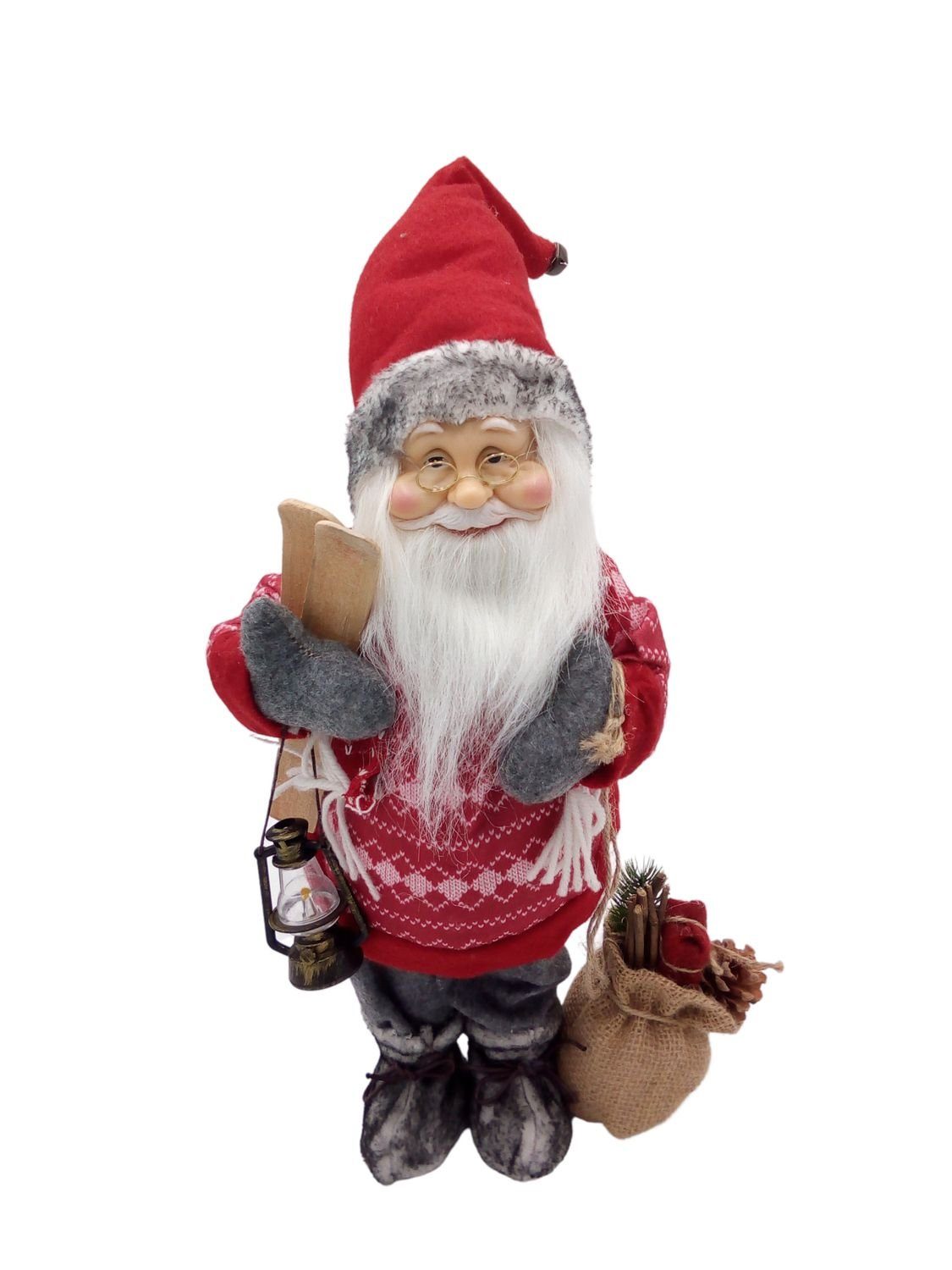 Geschenkesack 46cm Weihnachtsdeko mit Dekofigur Glockenmütze Deko-Weihnachtsmann BURI