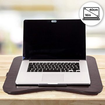 Duronic Laptop-Ständer, (DML432 Laptopständer, Ergonomischer Laptop Tisch mit Kissen, Laptop Halterung mit Schaumstoffkissenstütze, Große Plattform mit integriertem Griff, Ideal für Bett, Sofa, Auto)