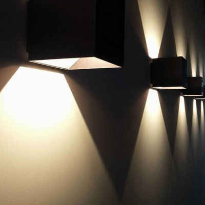 LETGOSPT Wandleuchte LED Wandleuchte Außen/Innen Wandlampe, Einstellbarer Abstrahlwinkel, LED fest integriert, Warmweiß, LED Wandleuchte