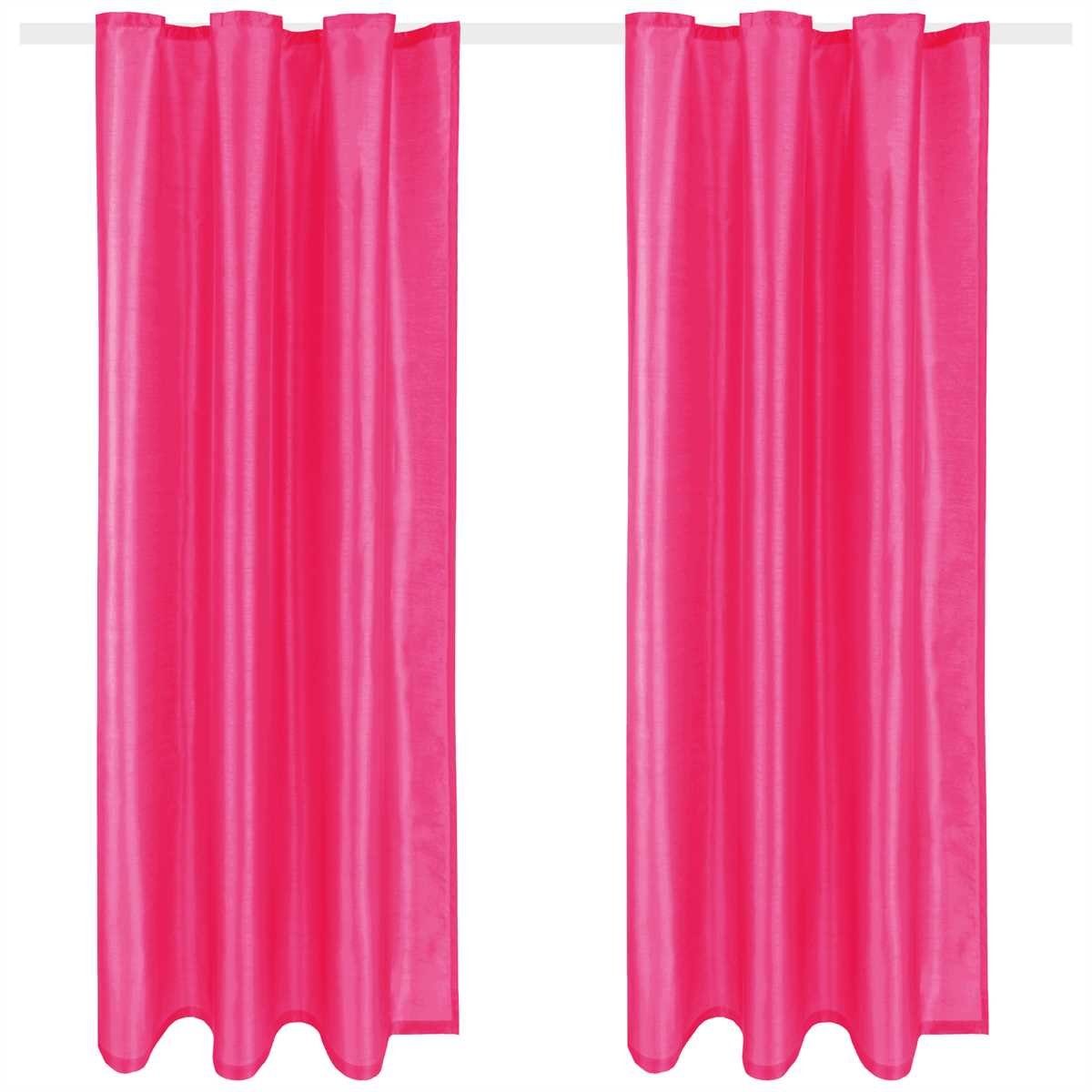 Vorhang, Arsvita, Schlaufen (2 St), blickdicht, Microfaser, Blickdichter Dekoschal mit Universalband / Kräuselband, Fertiggardine Alessia in vielen Größen und Farben Pink