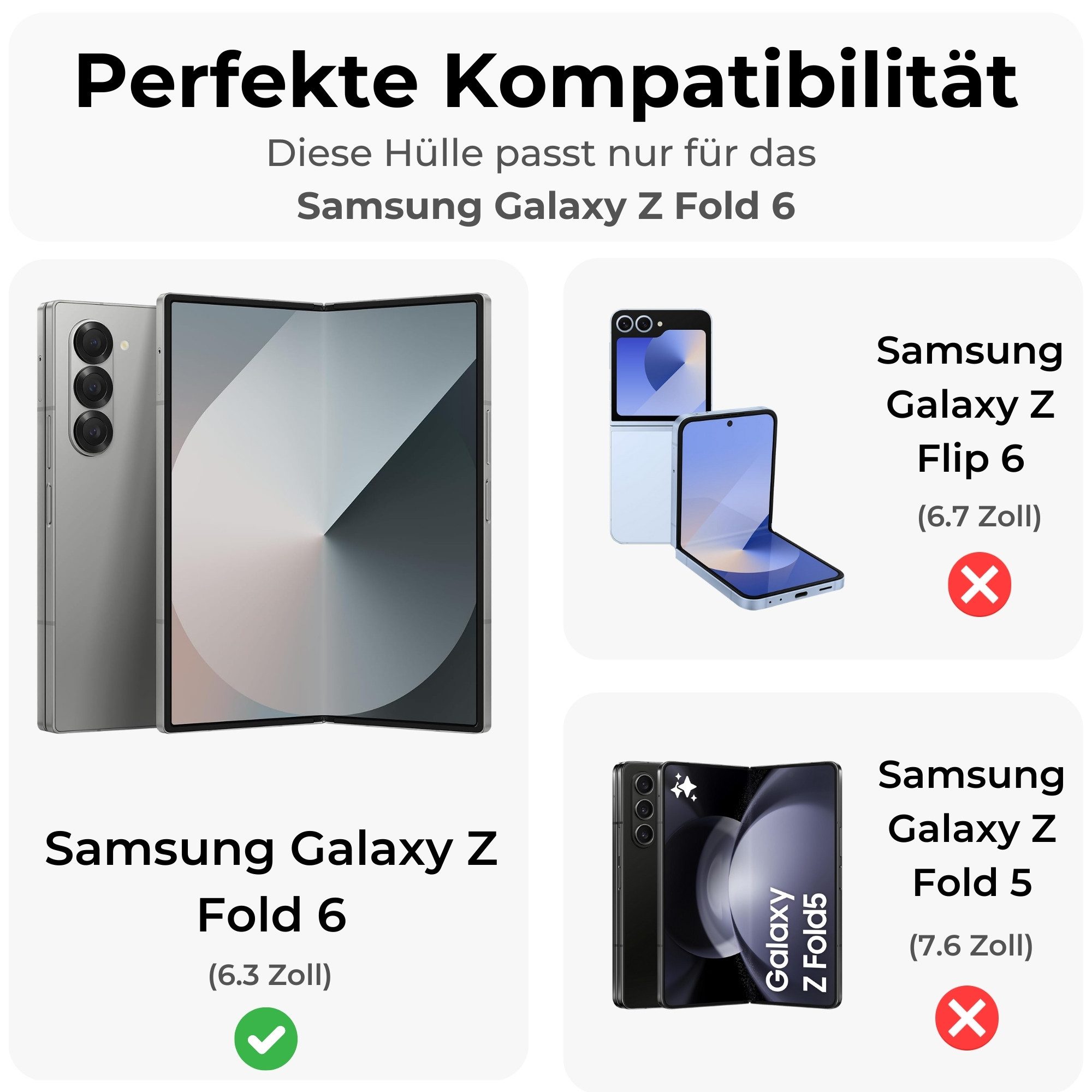 betterfon Handyhülle Outdoor Hülle für Samsung Galaxy Z Fold 6 mit Kameraschutz Ringhalter, Panzerhülle Stoßfeste Hybrid-Hülle mit Ringhalter Smartstand-Funktion