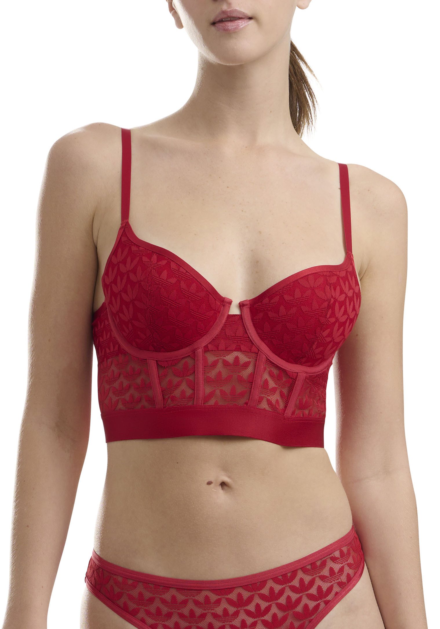 adidas Originals Bustier Logo-Spitze, feminin, elastisch, mit Bügel