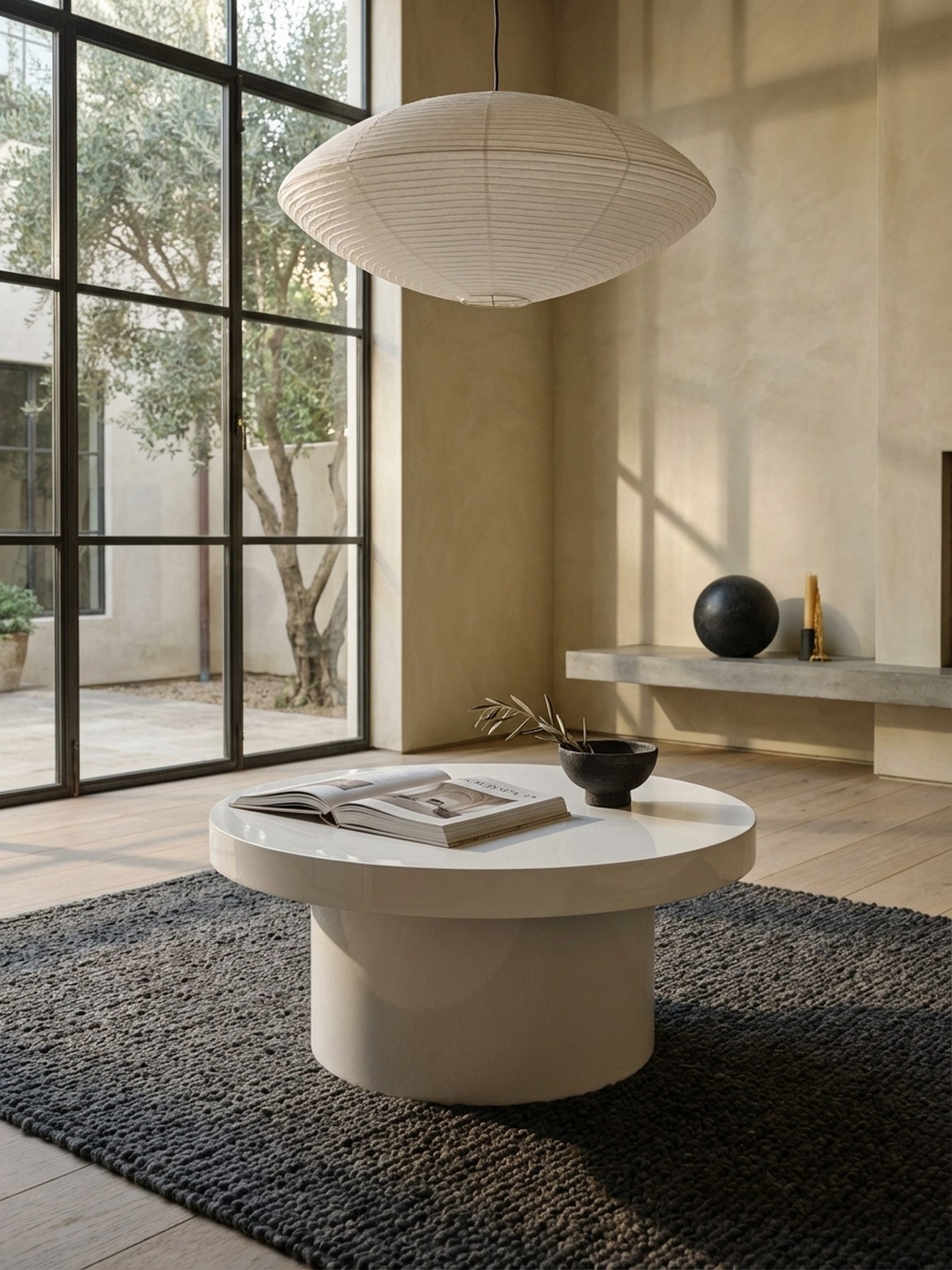 KADIMA DESIGN Couchtisch Couchtisch 60x60x30 cm Weiß Sofatisch in Hochglanz Modern, Design (Beistelltisch Klein), Wohnzimmertisch Rund, Loungetisch in Pilz-Form, Kaffeetisch
