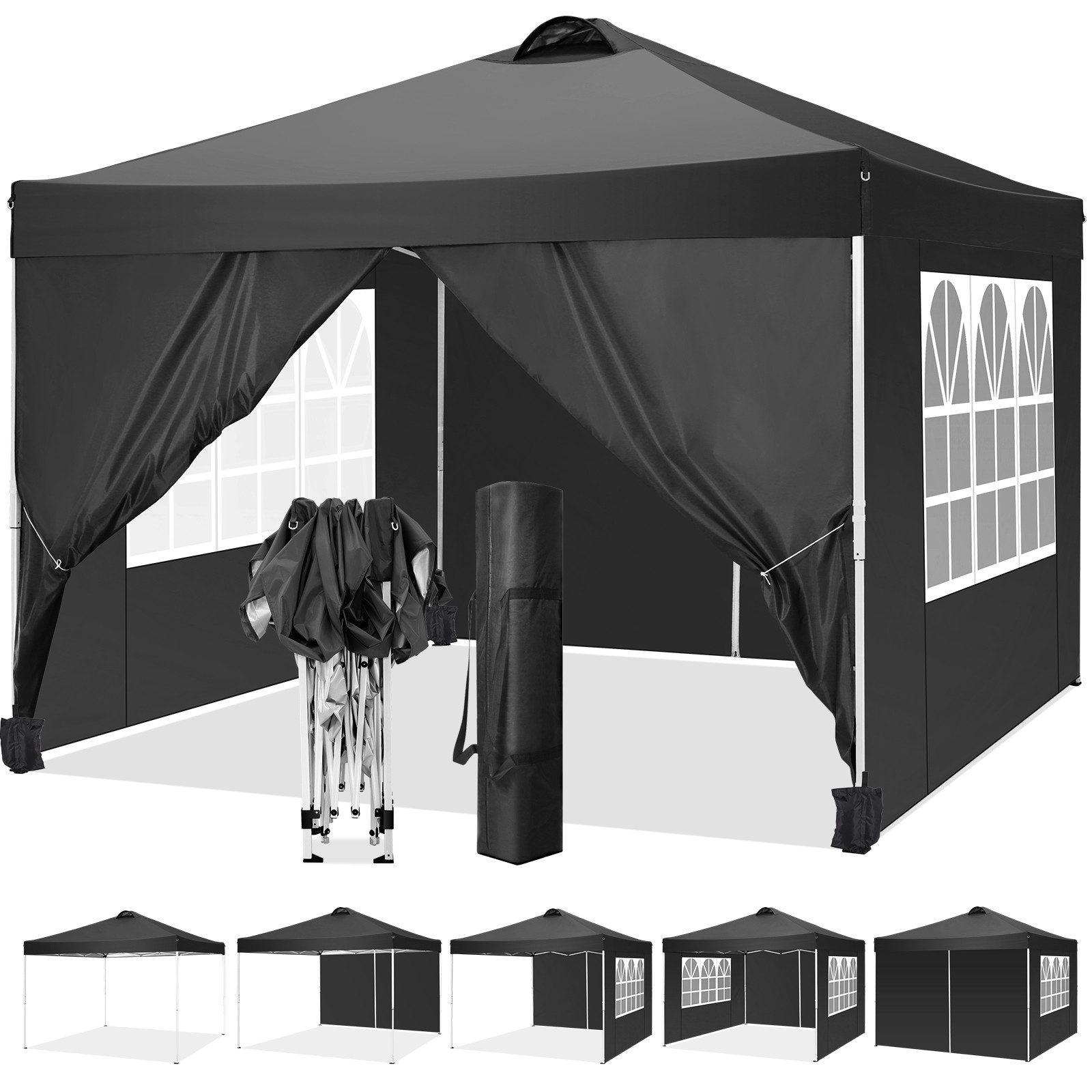 LUCKZON Pavillon 3x3m, mit Belüftung, wasserdicht, günstig online kaufen