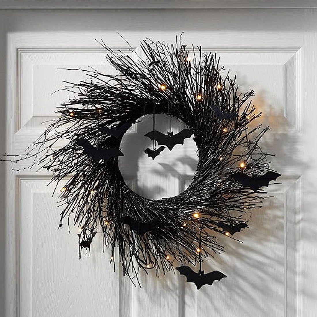 Kunstgirlande Halloween Schwarze Fledermaus Glühgirlande,Party Dekoration Wandbehang, DÖRÖY