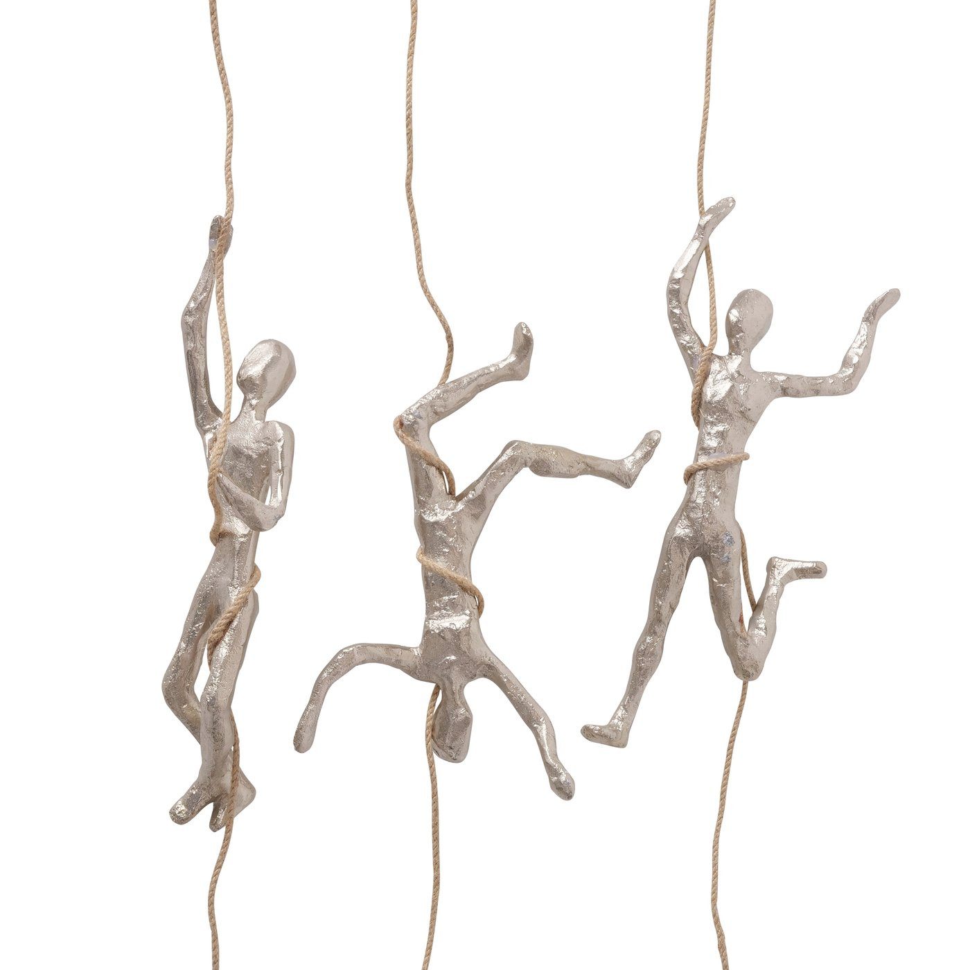 MF Skulptur Dreier-Set "Kletterkünstler" Wanddeko Silber günstig online kaufen