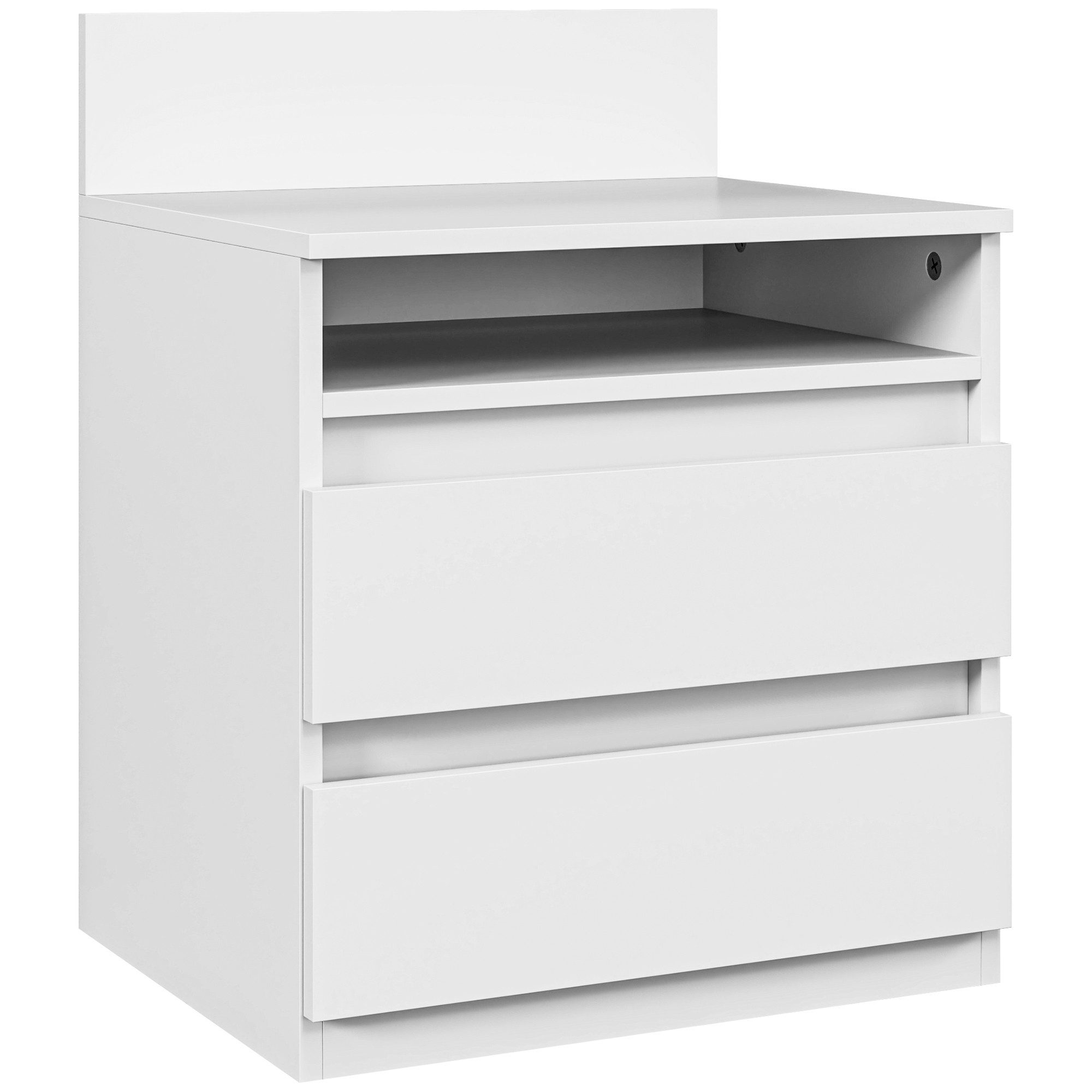 HOMCOM Nachttisch 2er-Set, mit 2 Schubladen, Ablage (Beistelltisch, 1-St., günstig online kaufen