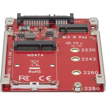 cemon mSATA + M.2 SATA SSD zu 2.5″ (6.35 cm) SATA Modulkarte, inkl. Einbaurahmen