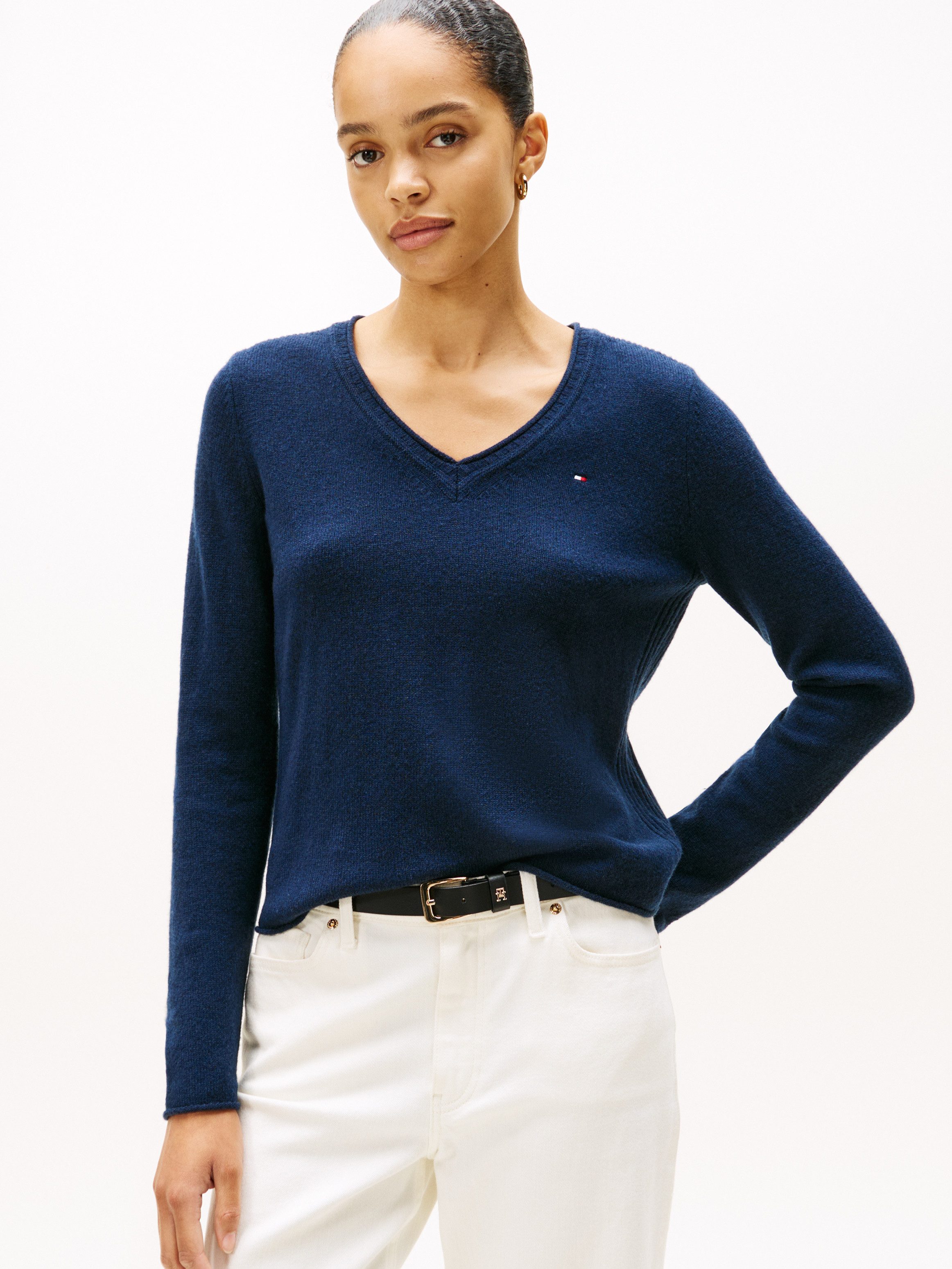 Tommy Hilfiger Strickpullover SOFT WOOL V-NK SWEATER aus reiner Wolle günstig online kaufen
