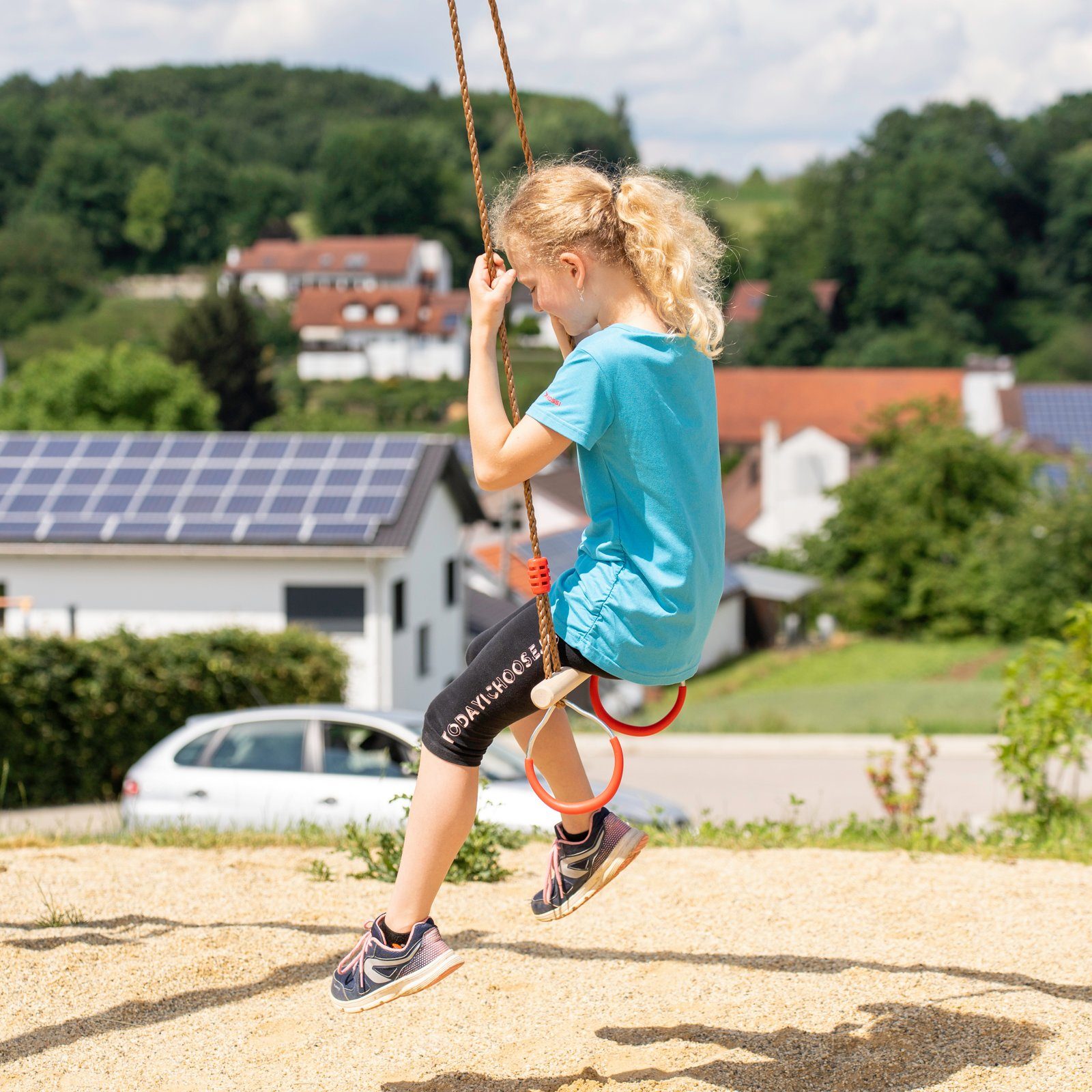 Hartholztrapez mit Turnring Riegelsberger mit Ringen Multifunktions Trapez Gartenwelt Turnringen