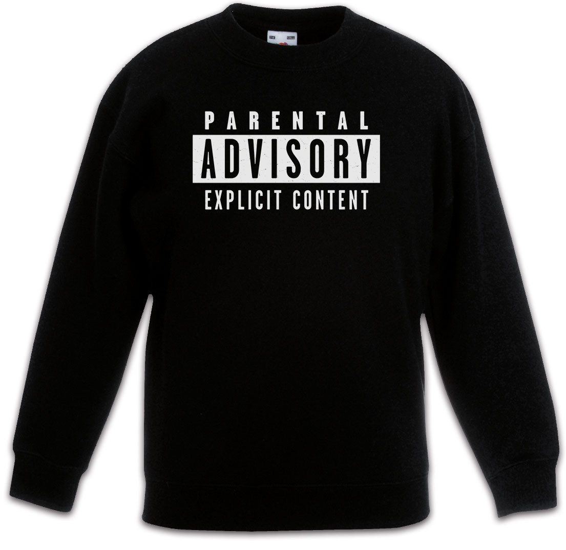 Sweatshirt Parental Advisory Explicit Content Kinderpullover Rap Hip Hop Music