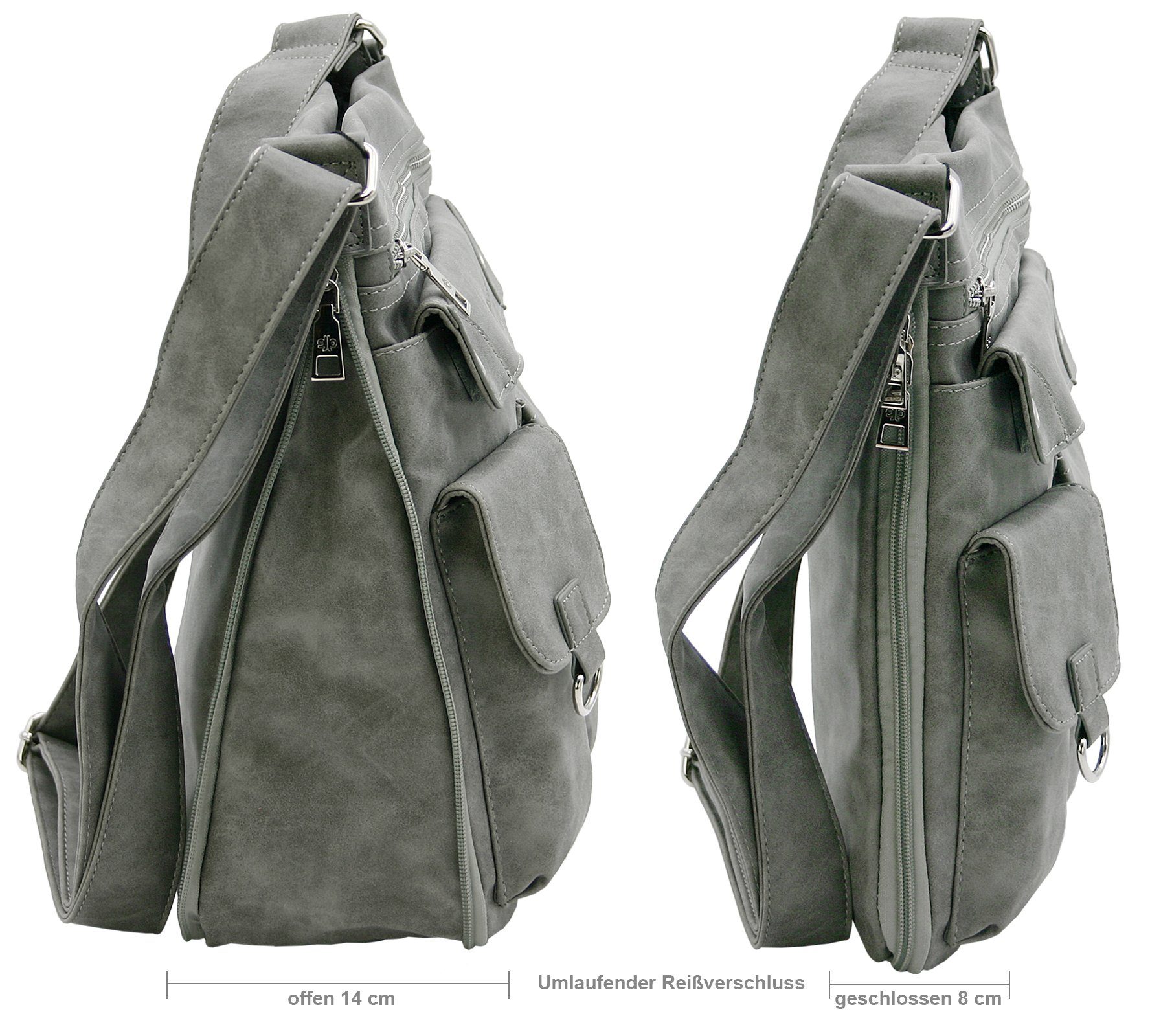 BAG STREET INTERNATIONAL Schultertasche Damen Umhängetasche - sportlich - viele Fächer