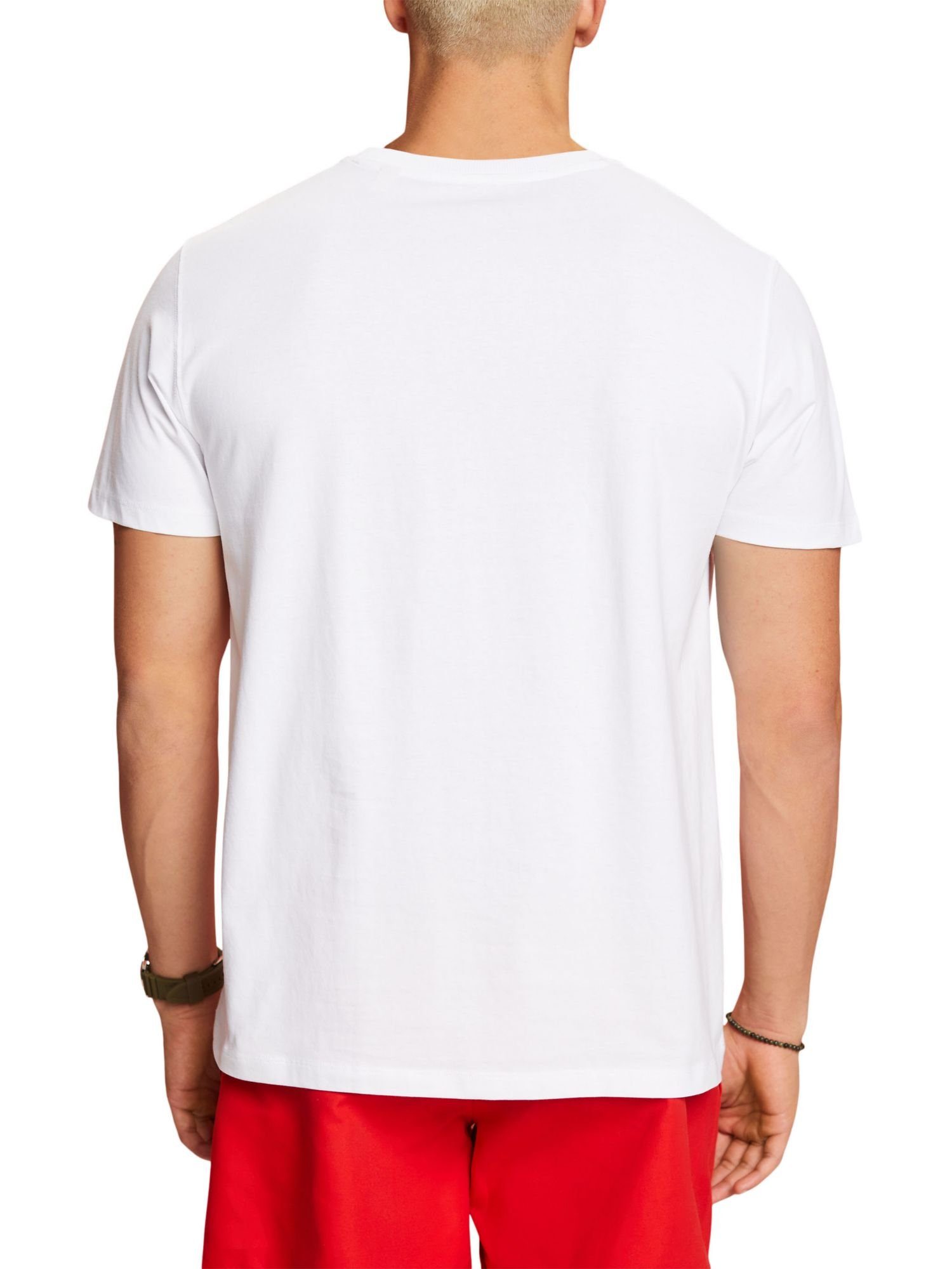 Bedrucktes WHITE (1-tlg) Esprit T-Shirt Baumwoll-T-Shirt