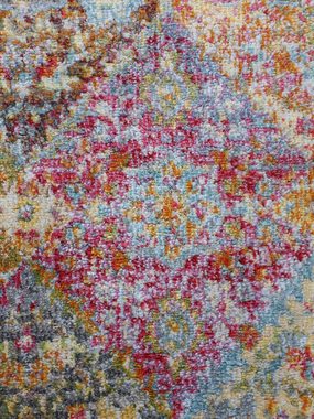 Teppich Harleen, carpetfine, rund, Höhe: 8 mm, Kurzflor, farbenfroher Vintage Look, Wohnzimmer