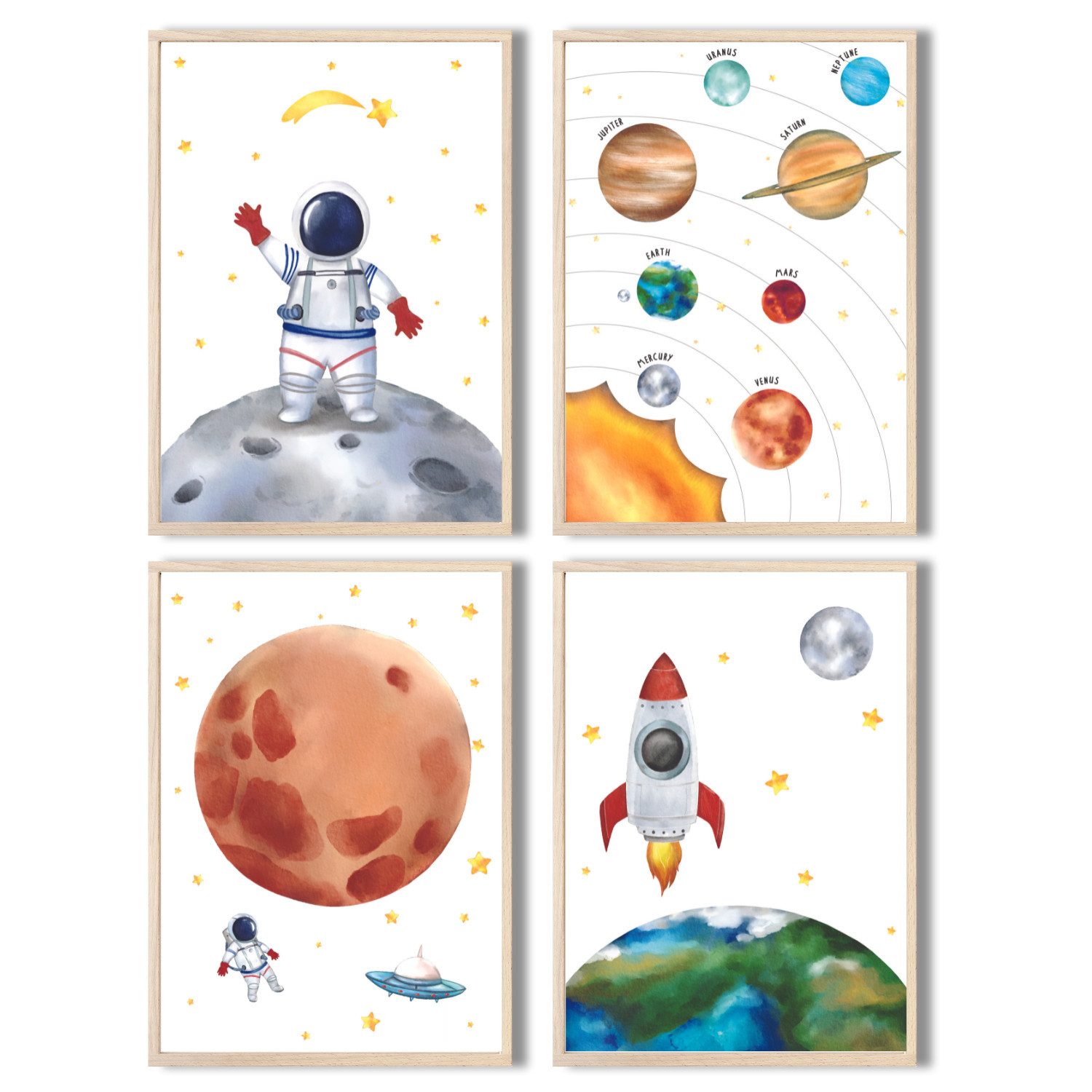 MeinBaby123® Poster Astronauten Bilder Kinderzimmer, Poster günstig online kaufen