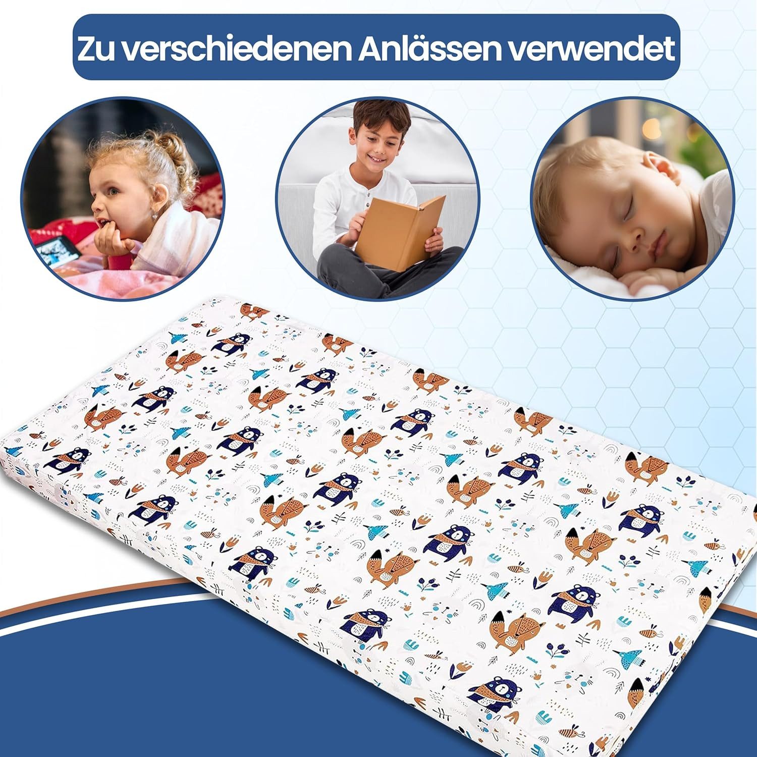 Kindermatratze Babymatratze mit Baumwollbezug, waschbar & rollbar–Allergikergeeignet, Best for Kids, 6 cm hoch, (Einzelartikel, 1 × Schaumkernmatratze), 60x120 cm, Bezug aus Baumwolle, Hergestellt in der EU