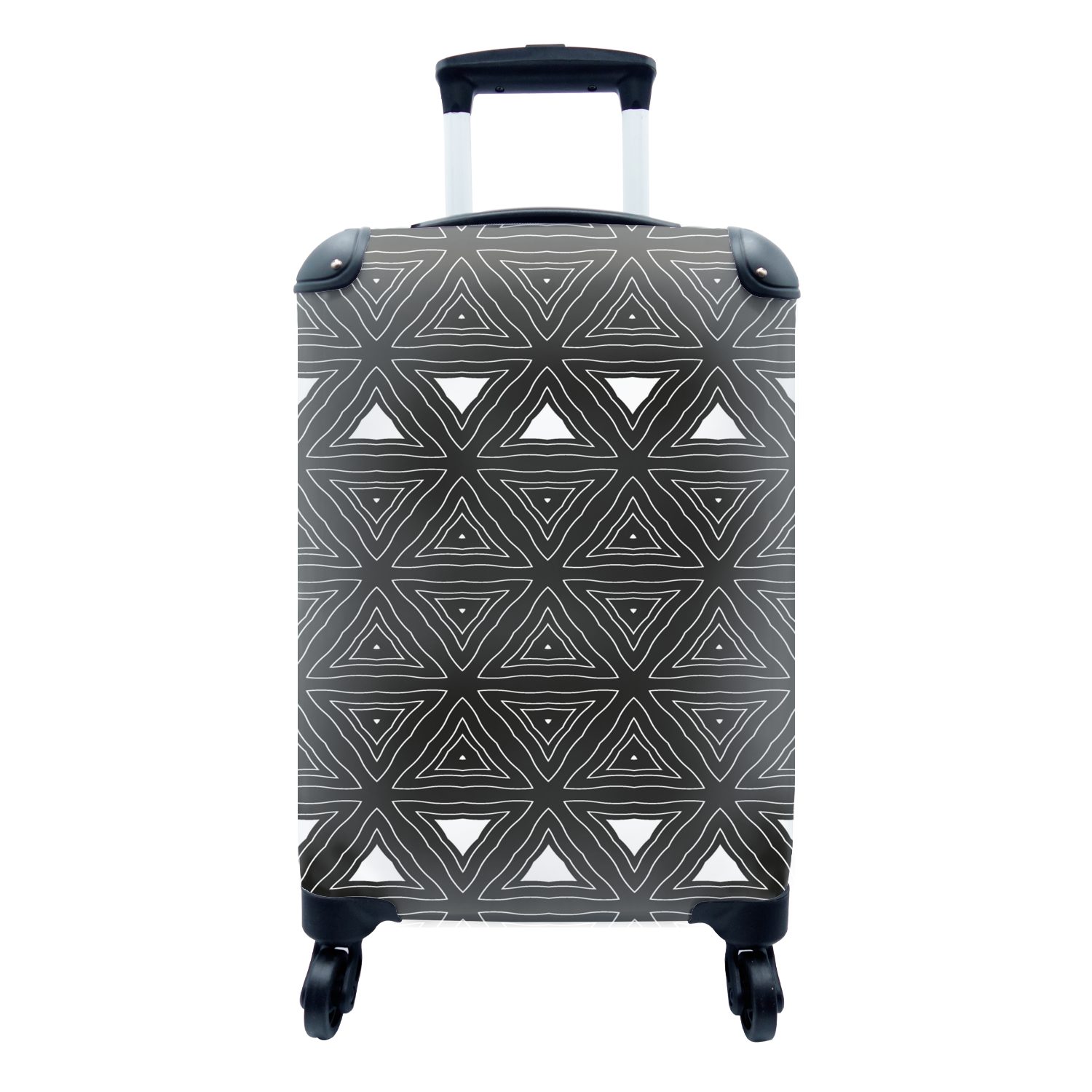 MuchoWow Handgepäckkoffer Geometrie - Gestaltung - Mosaik, 4 Rollen, Reisetasche mit rollen, Handgepäck für Ferien, Trolley, Reisekoffer